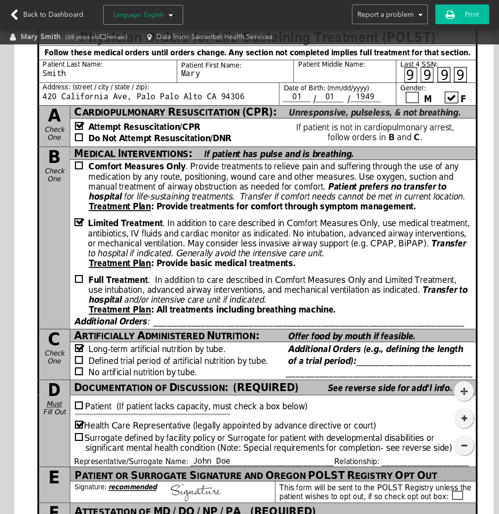 POLST MOLST Vynca Advance Care Planning