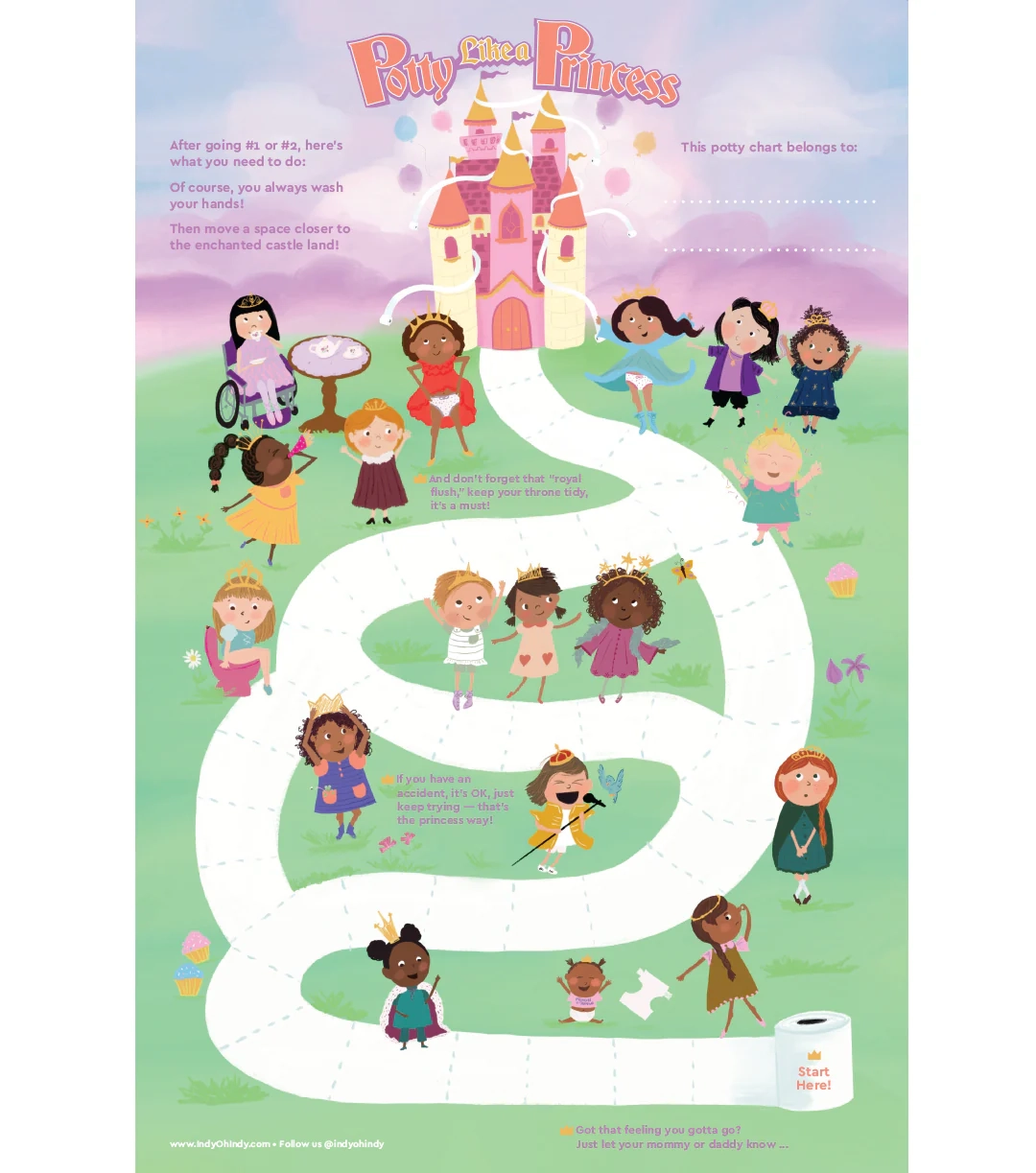 princess toilet training chart