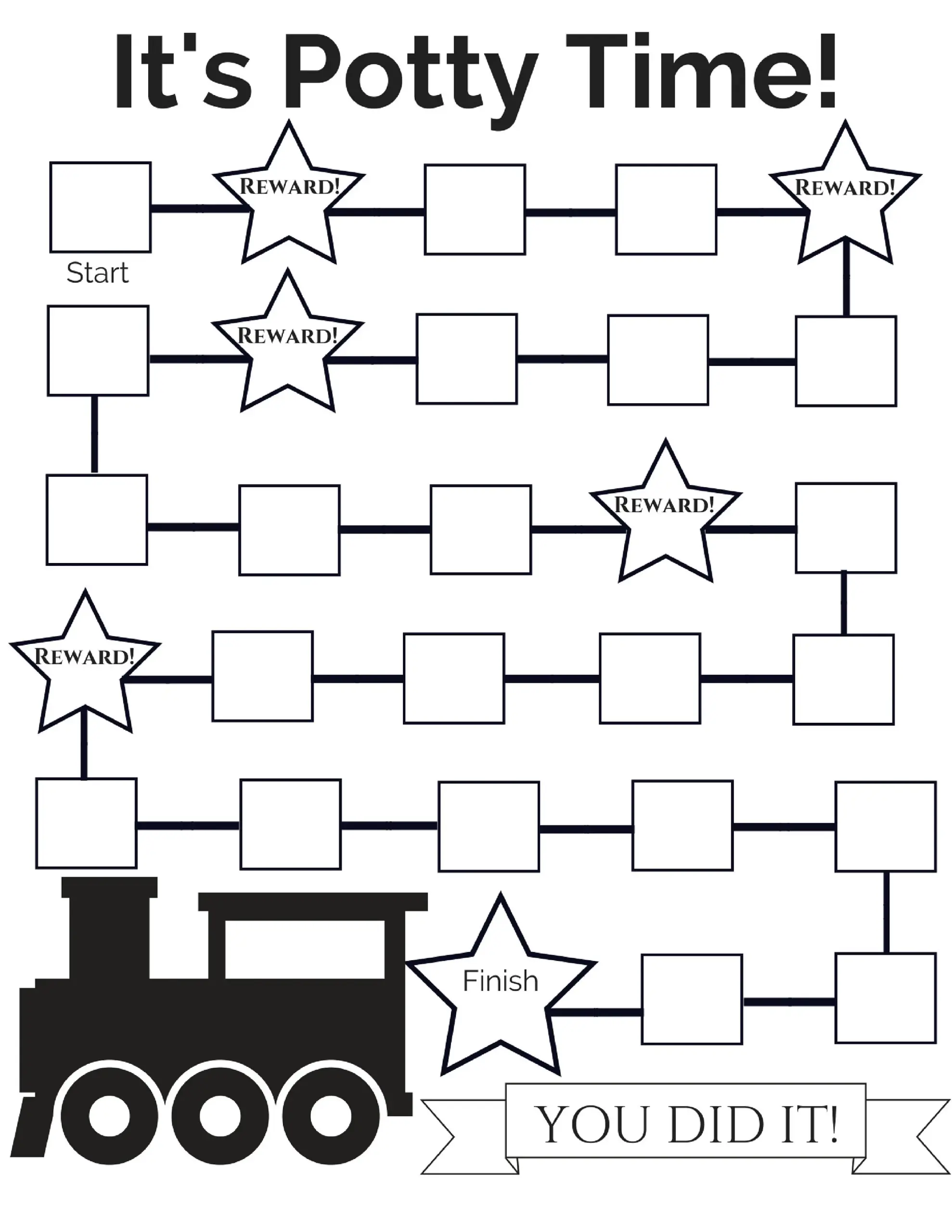 Potty Training Chart Train Printable Potty Chart Train Potty Training Chart Train Adventure To Potty Success Train Printable For Kids Etsy