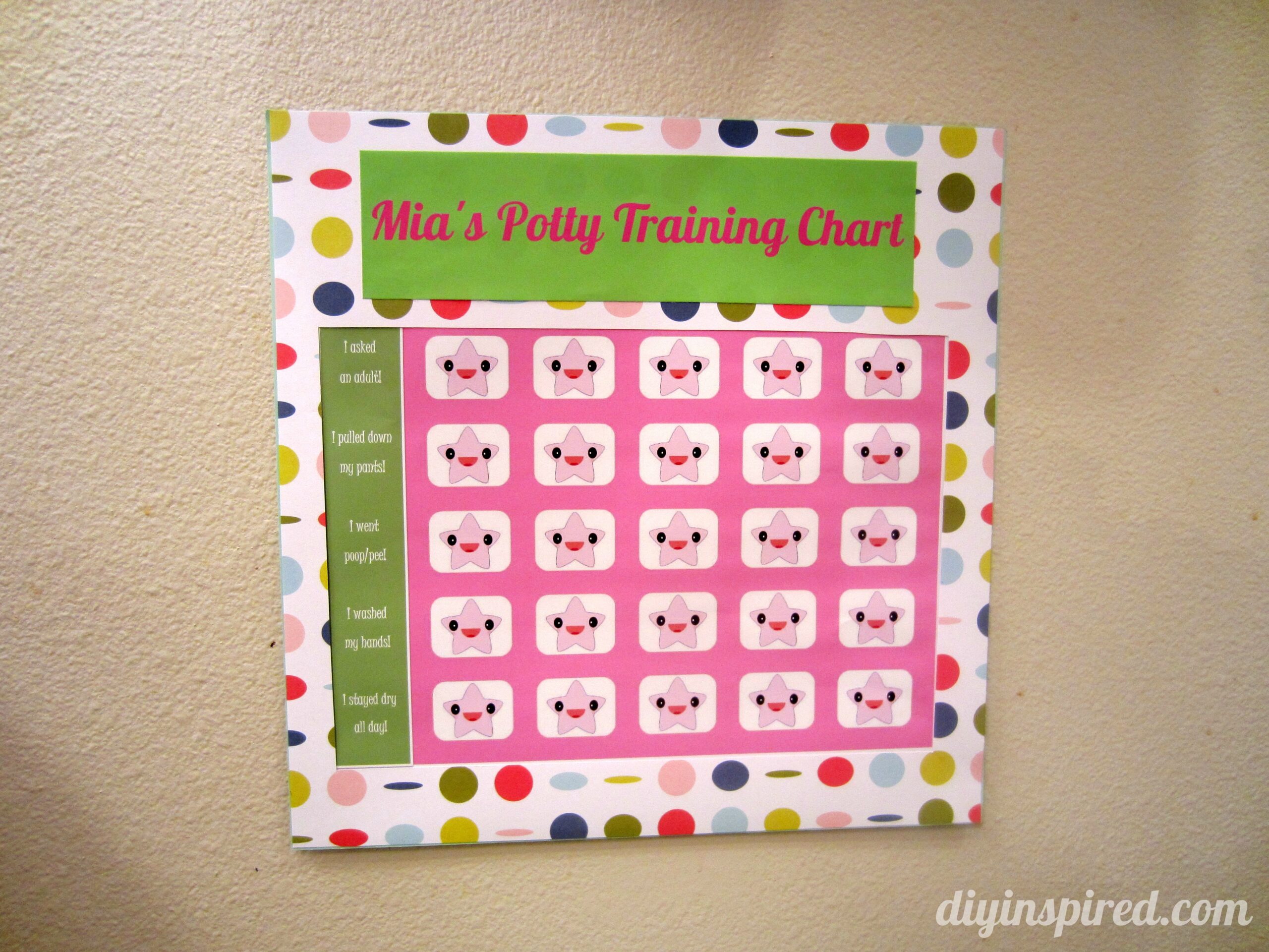 Potty Training Chart With Free Printable DIY Inspired