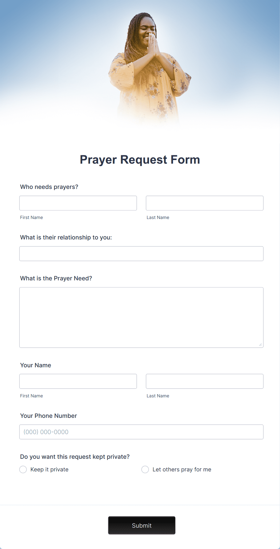 Prayer Request Form Template Jotform