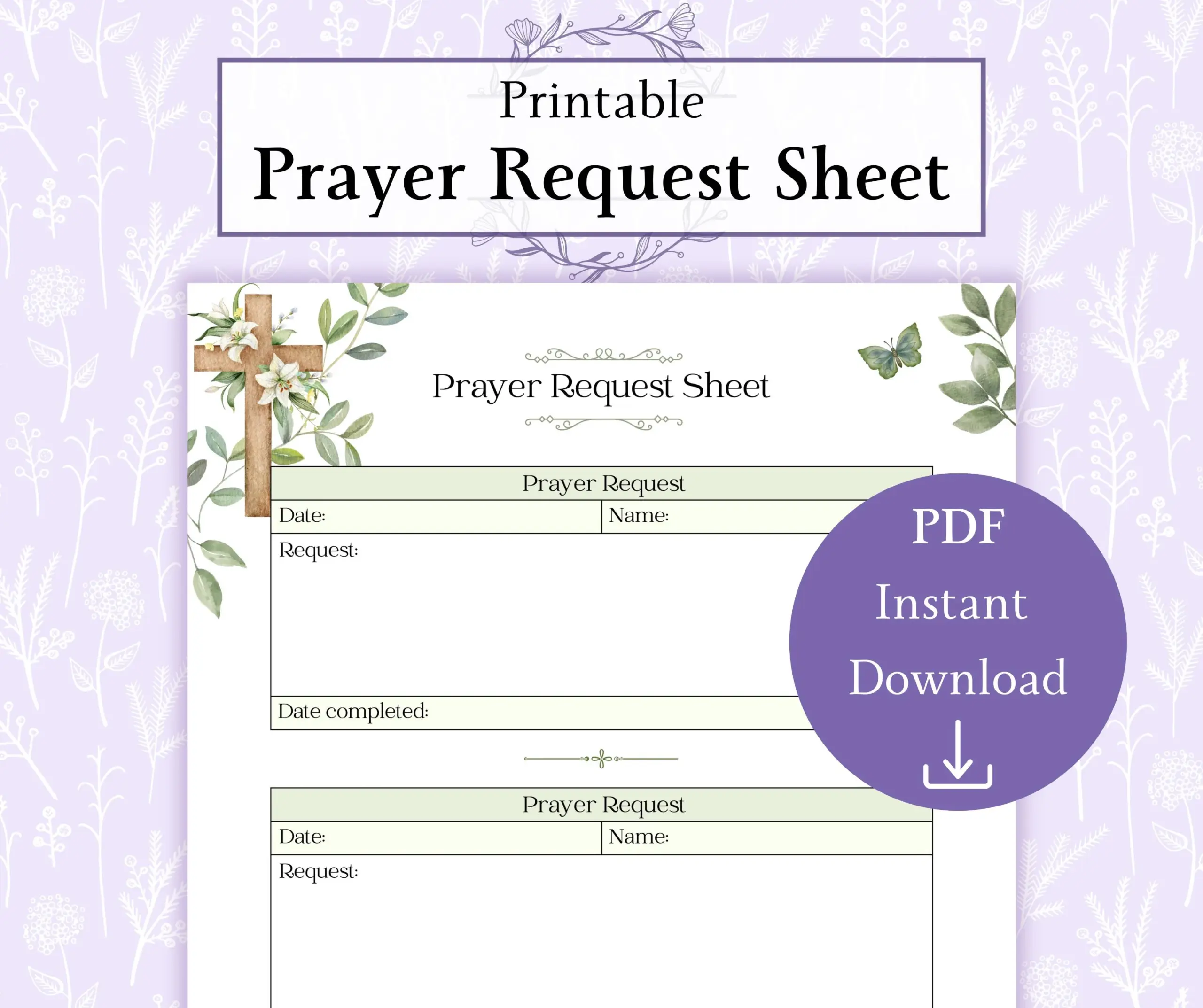 Prayer Request Sheet Printable PDF Prayer Request List Intercessory Prayer Journal Prayer Request Logbook Etsy