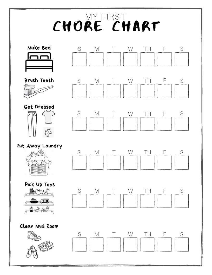 PreSchool Chore Chart Printable Olive Real Food
