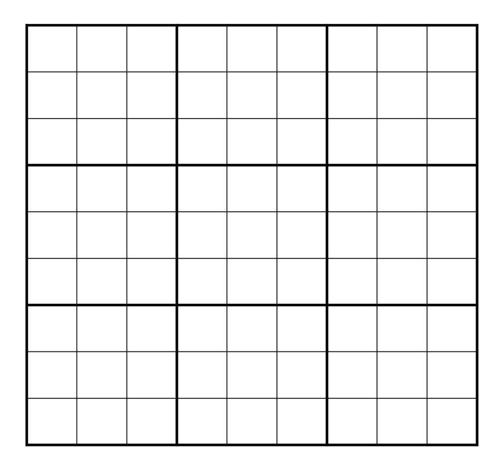 printable blank sudoku forms