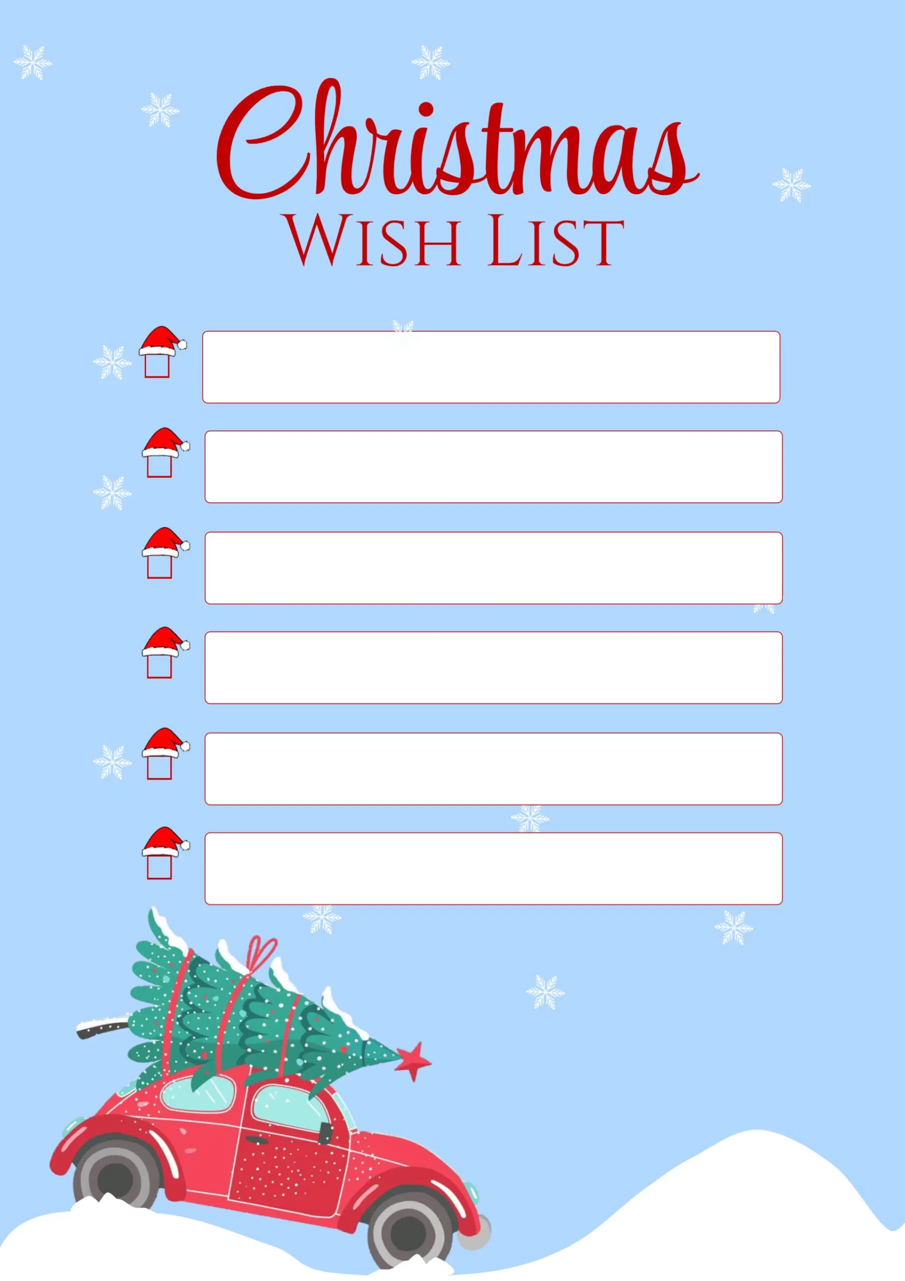 Printable Christmas Wish List Template Google Docs Word Highfile