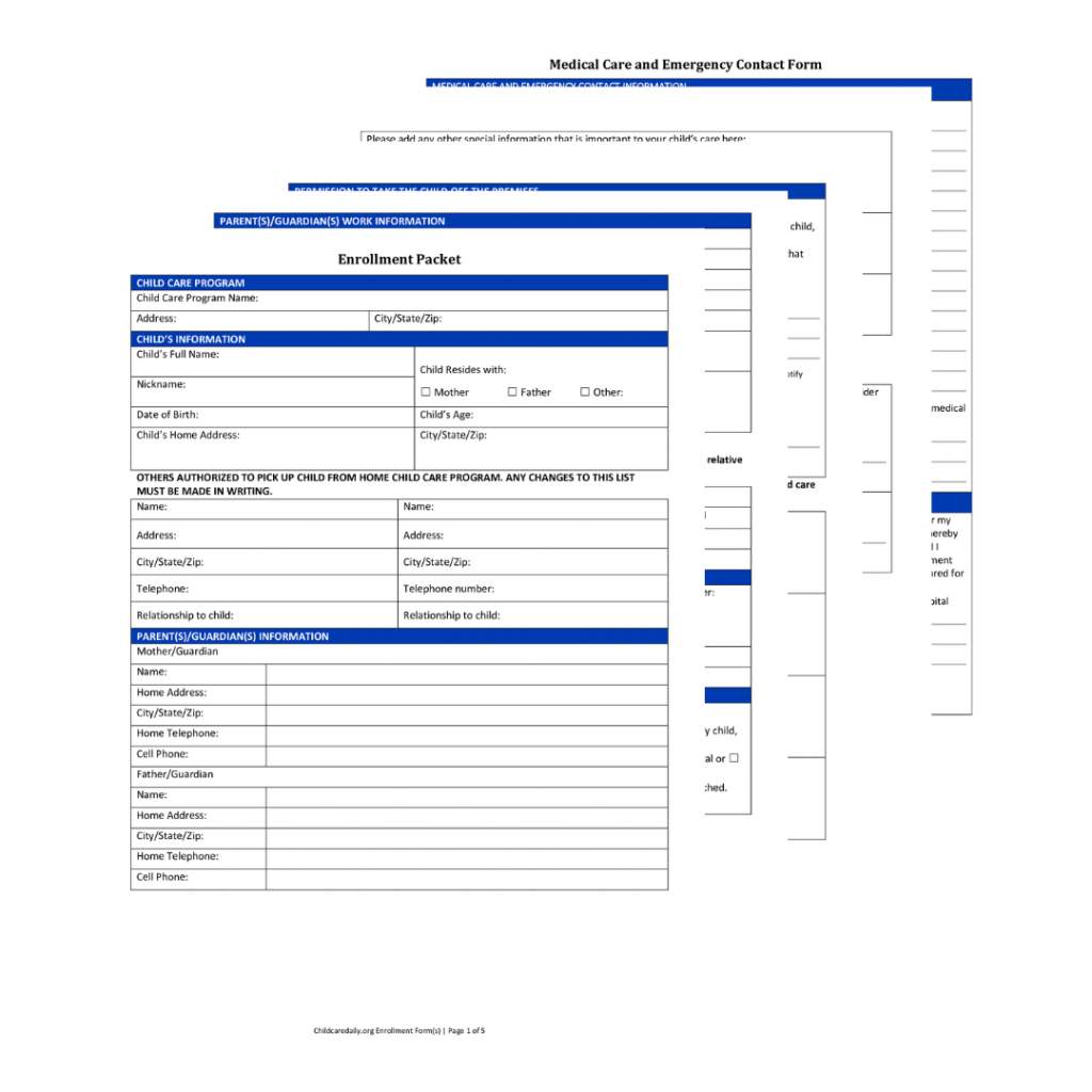 Printable Daycare Forms By The Childcare Daily Digest
