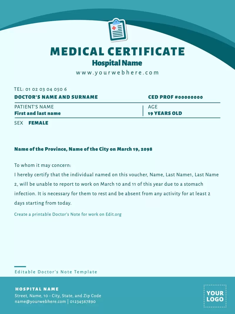 get doctors note online free