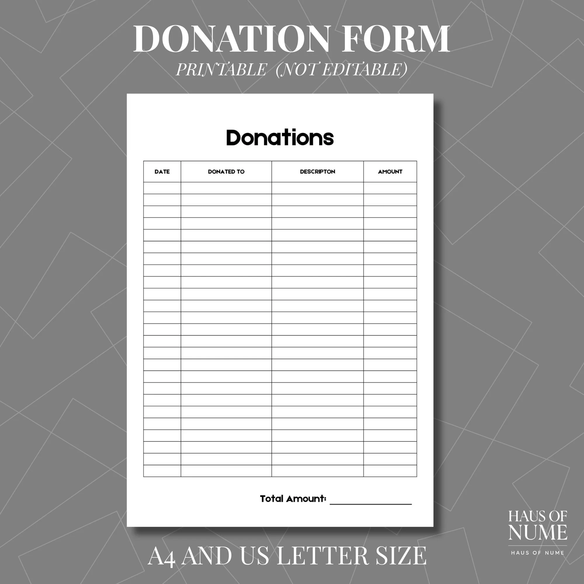 Printable Donation Tracker Fundraising Log Sheet For Nonprofits PDF Download Etsy