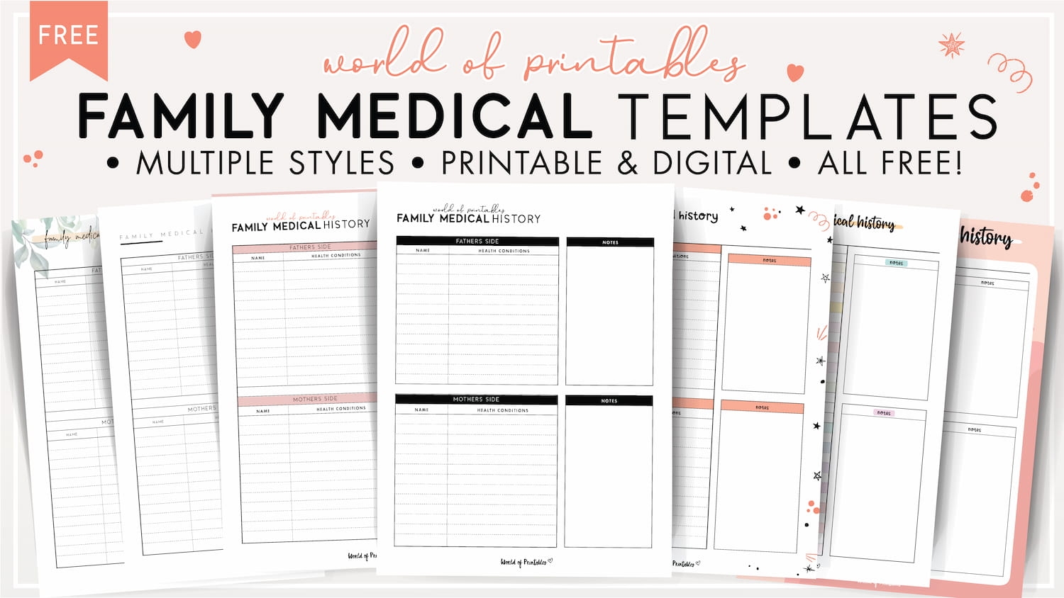 Printable Family Medical History Template World Of Printables