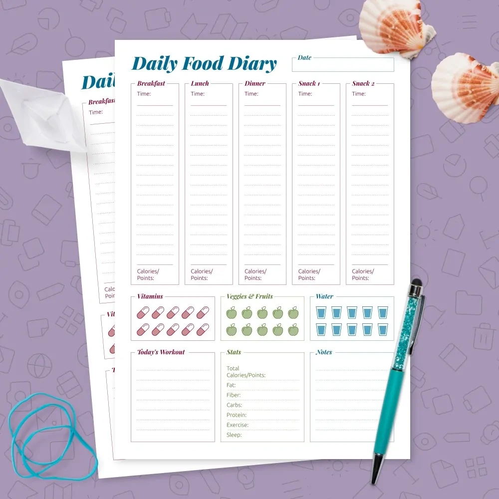 food diary print out