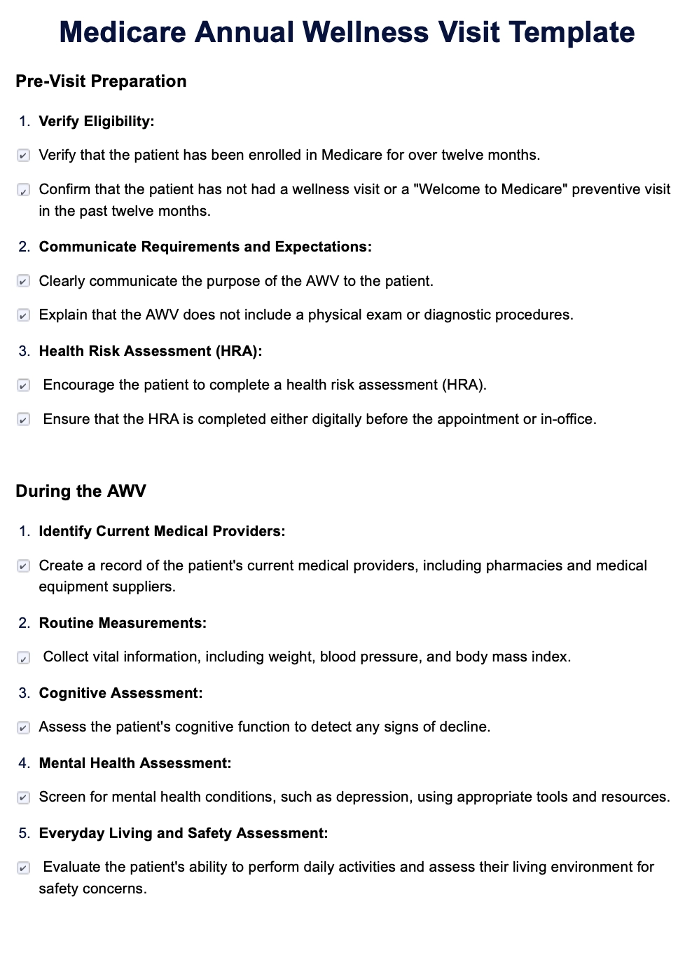 Printable Medicare Annual Wellness Visit Form Printable Party Favors
