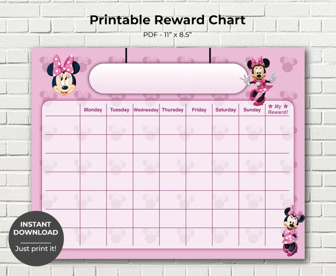 minnie mouse potty training chart
