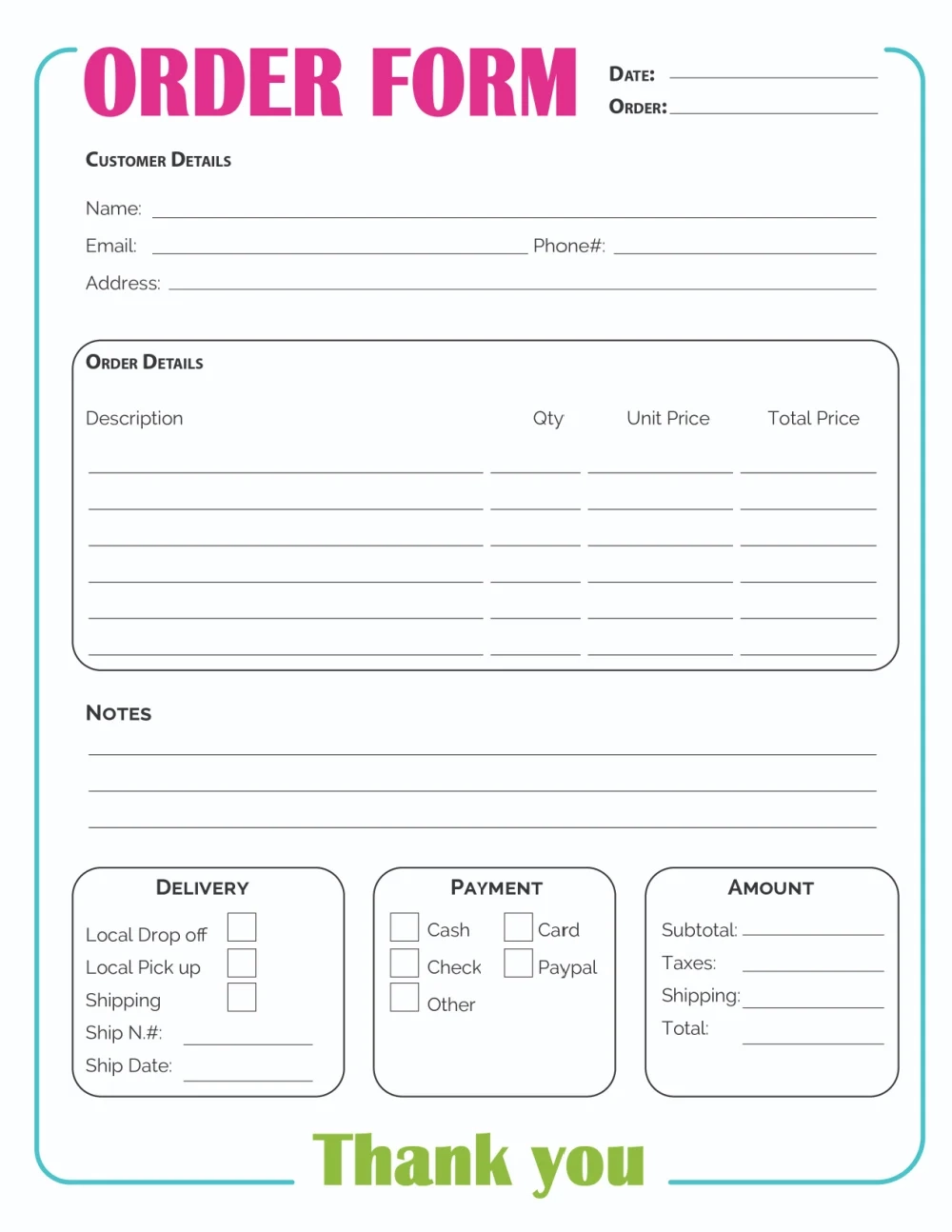 free printable forms