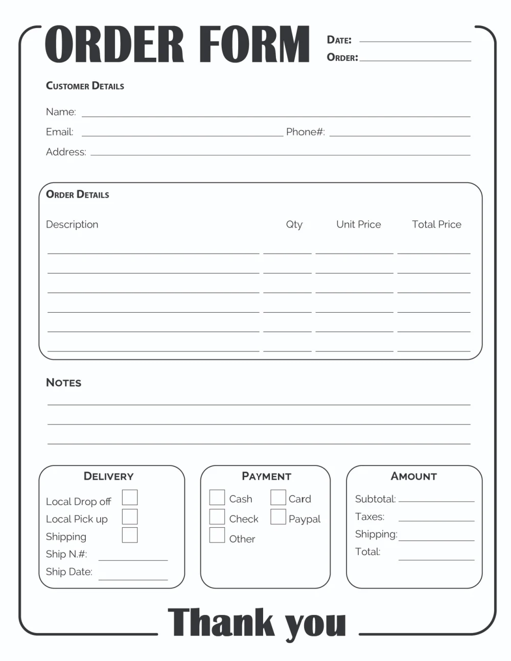 create a printable form