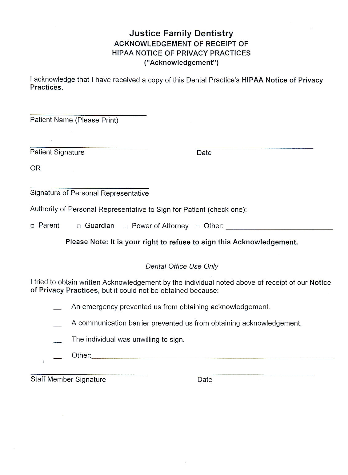 free printable dental consent forms