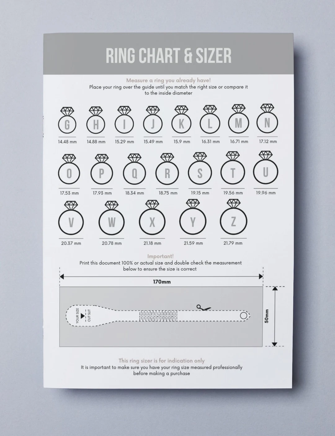 printable ring size chart free
