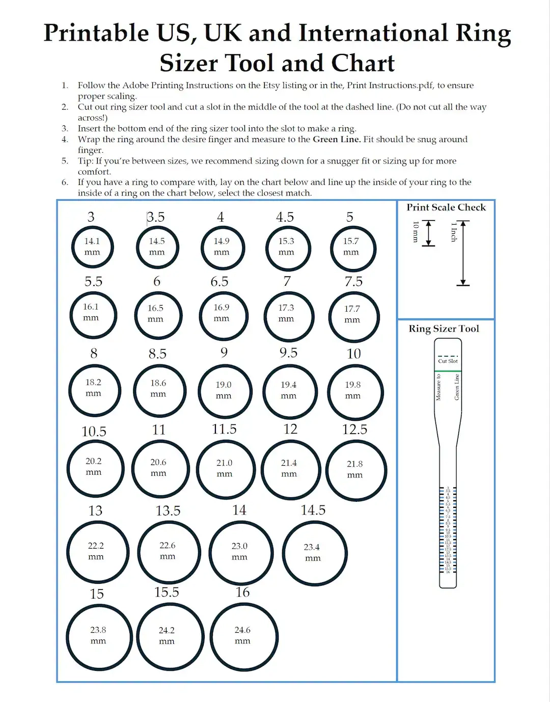 ring sizer chart printable