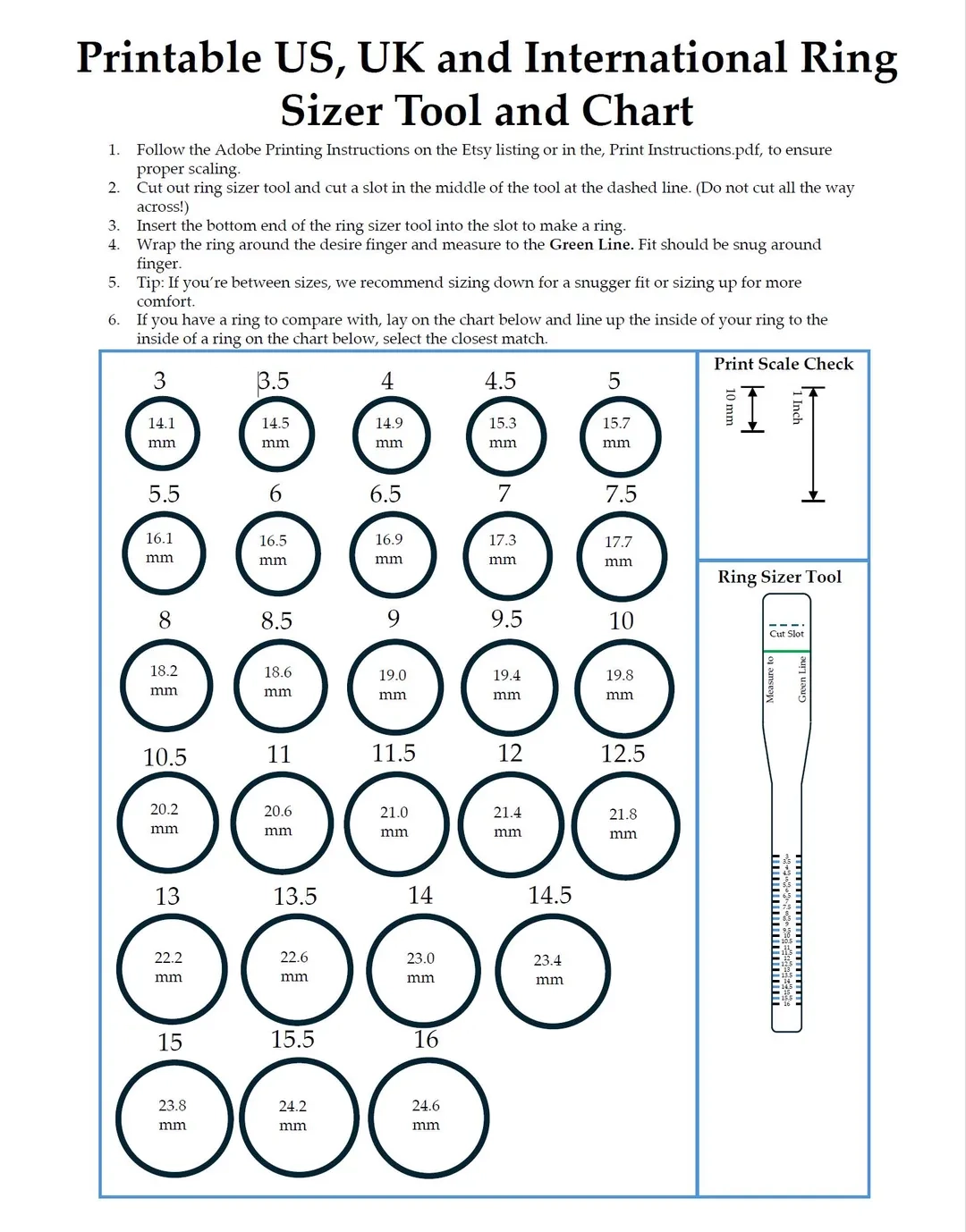 printable ring size chart pdf