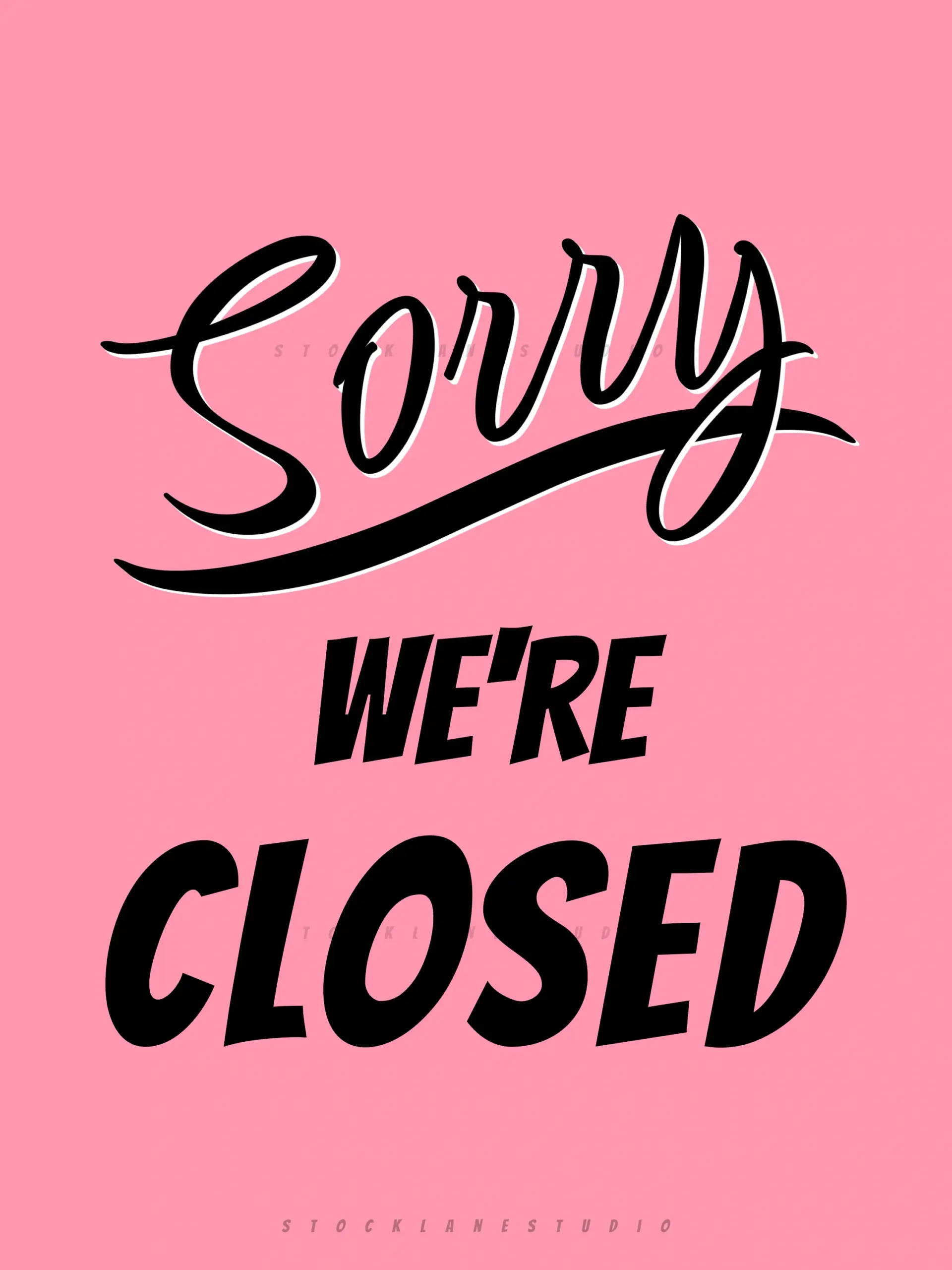 Printable Sorry We re Closed Sign digital Download Etsy