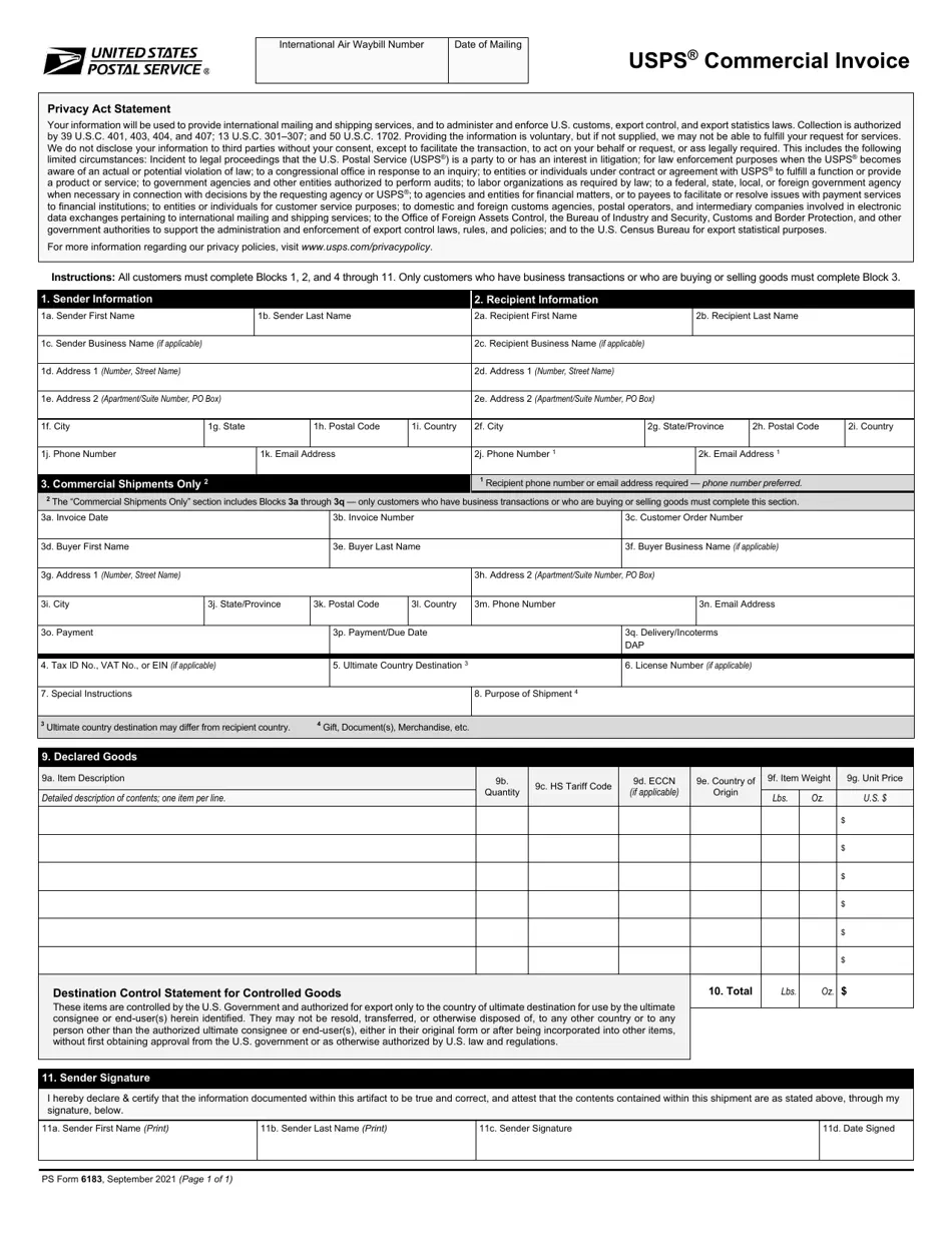 PS Form 6183 Fill Out Sign Online And Download Printable PDF Templateroller