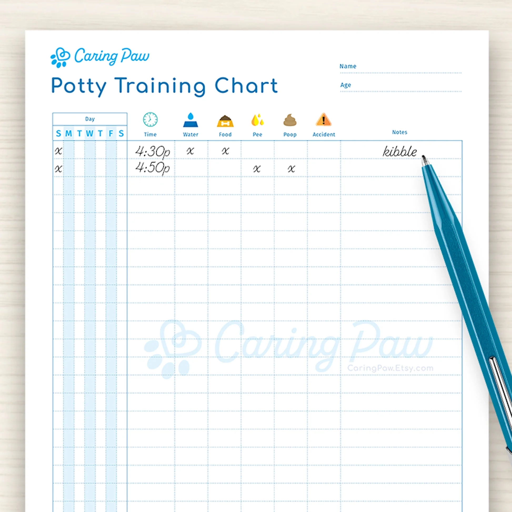 Puppy Potty Training Chart CaringPaw