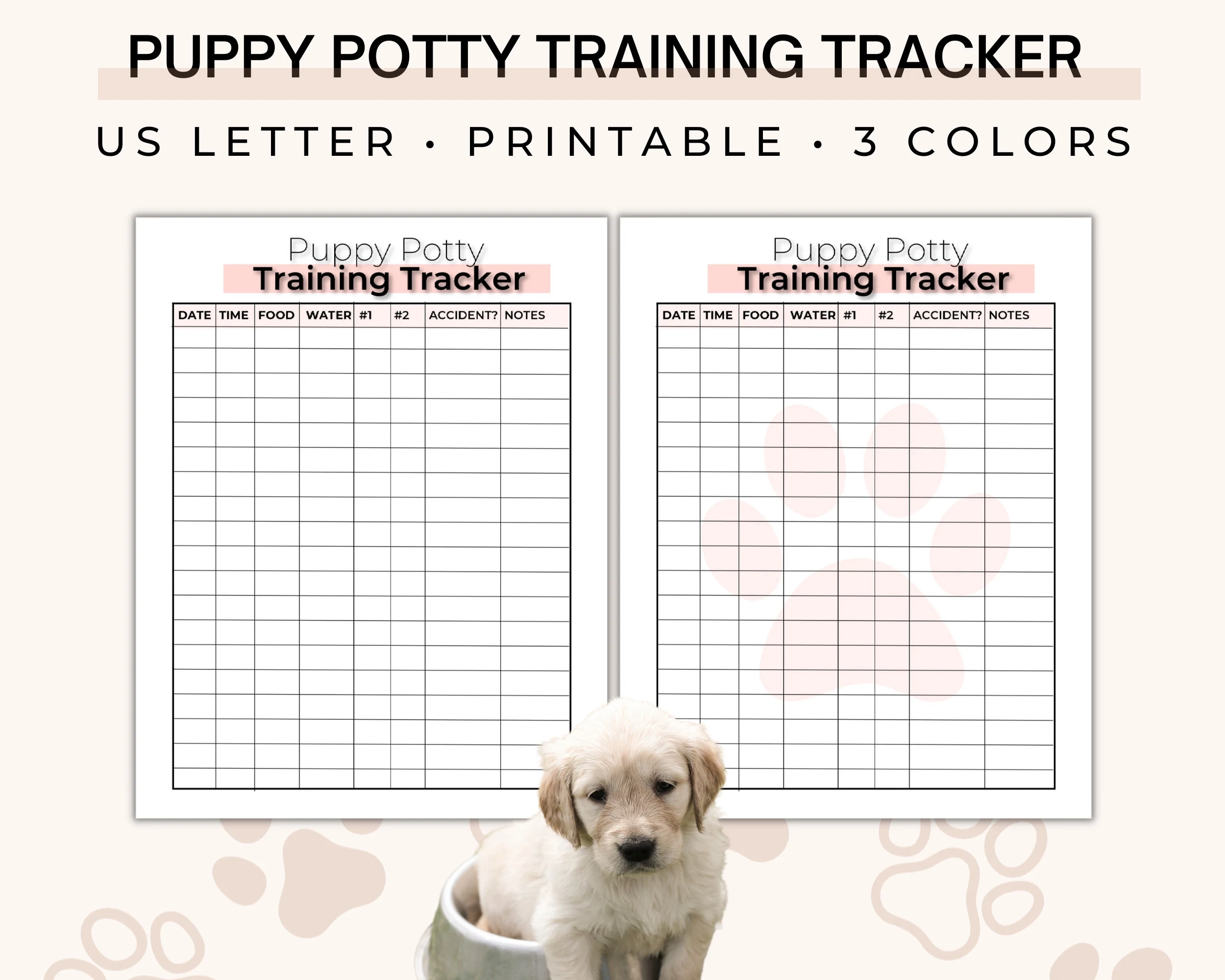 puppy potty training chart