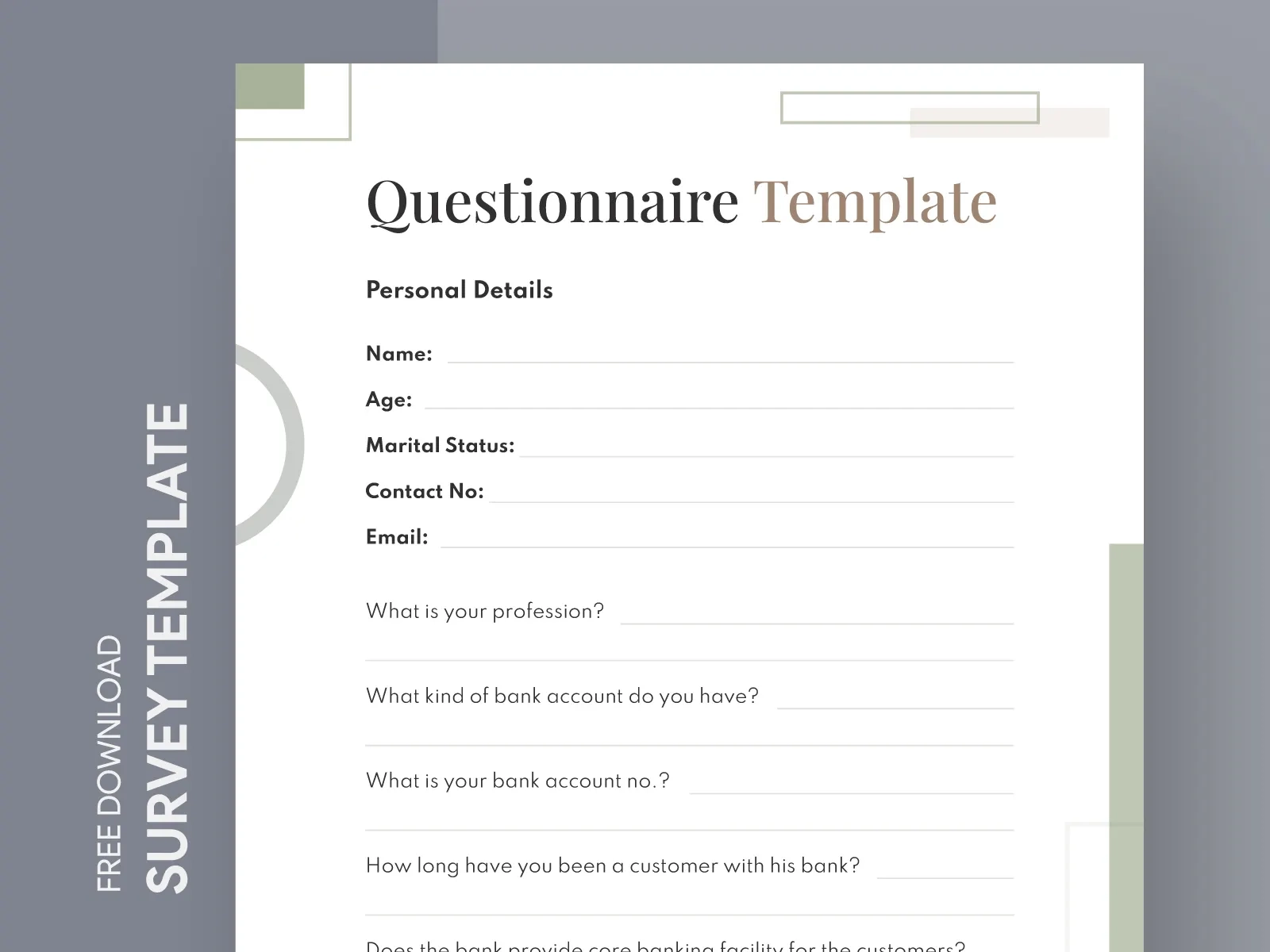 Questionnaire Free Google Docs Template By Gdoc On Dribbble