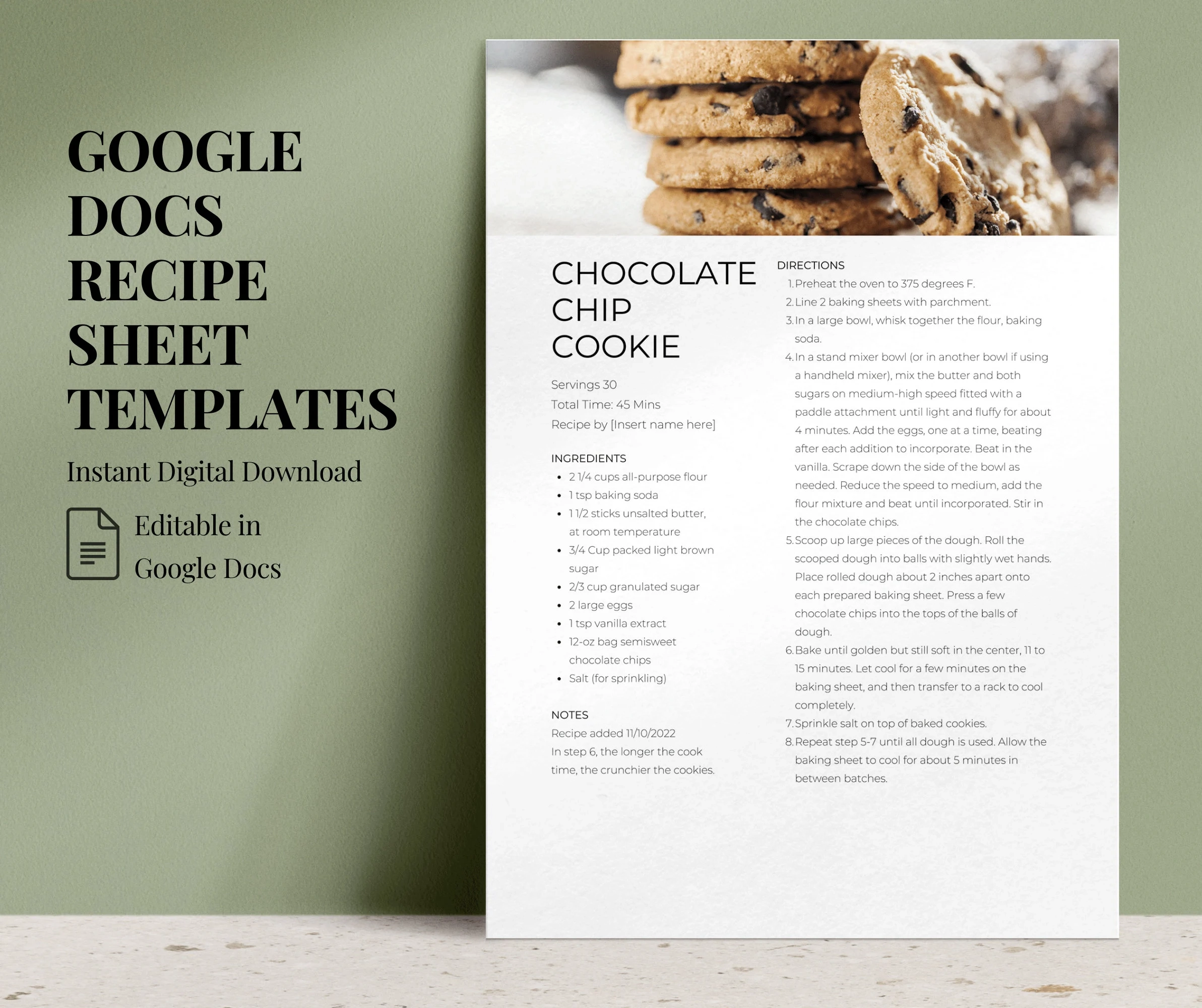 Recipe Templates Google Docs 9 Editable Recipe Page Templates Recipe Cookbook Templates Modern Contemporary Design A4 Letter Etsy