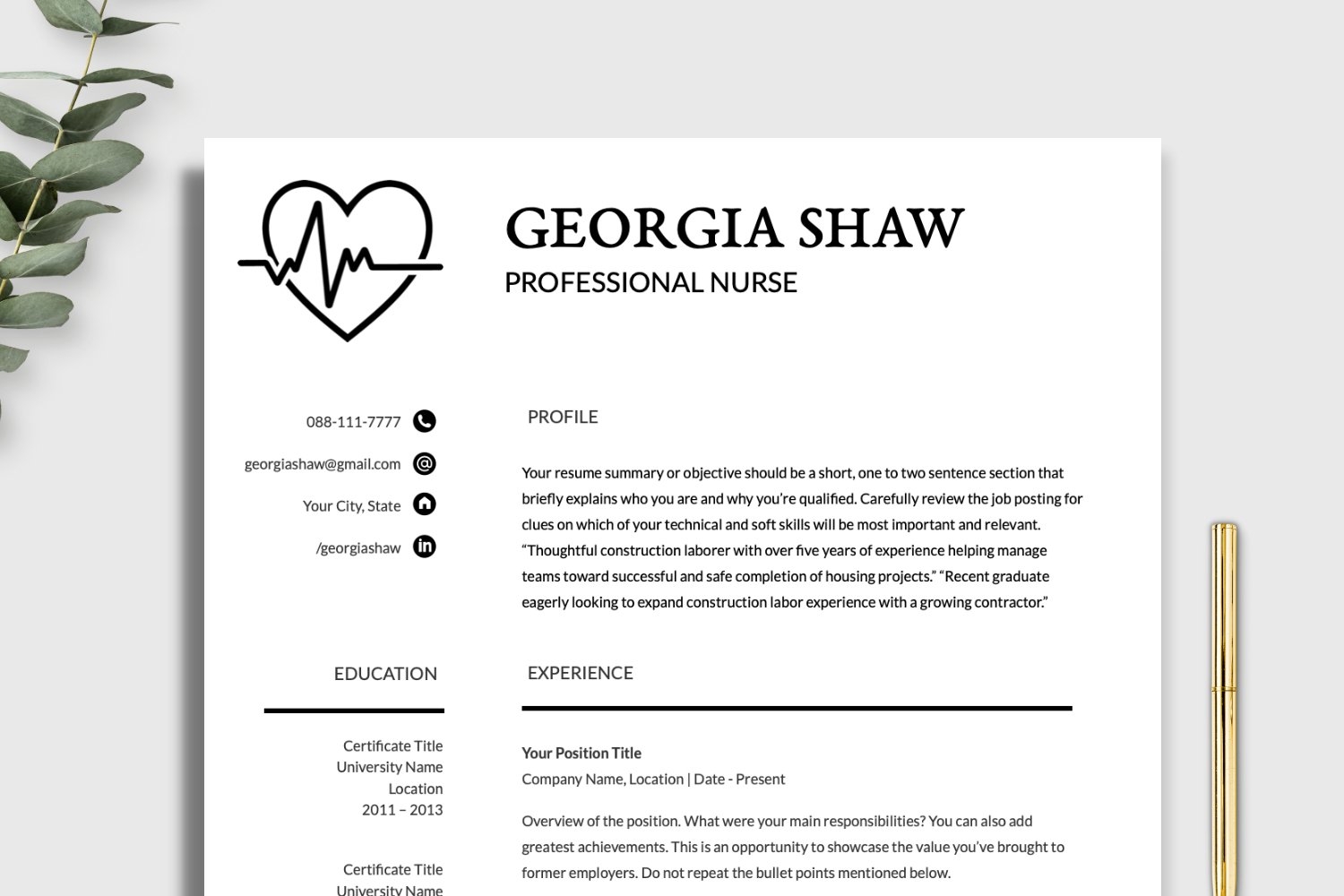 Registered Nurse Resume Template Resume Template Nurse 