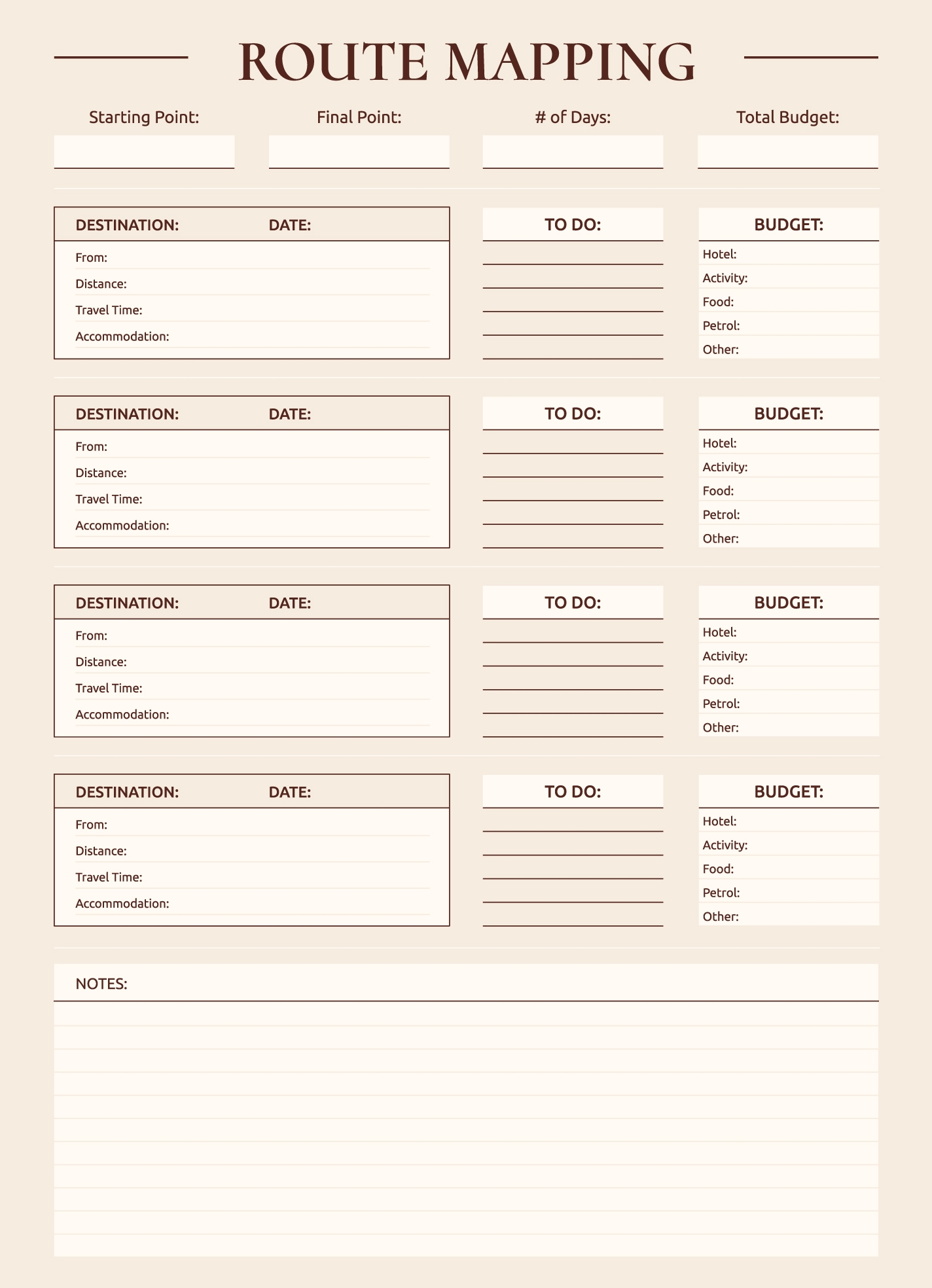 Road Trip Travel Itinerary Free Google Docs Template Gdoc io