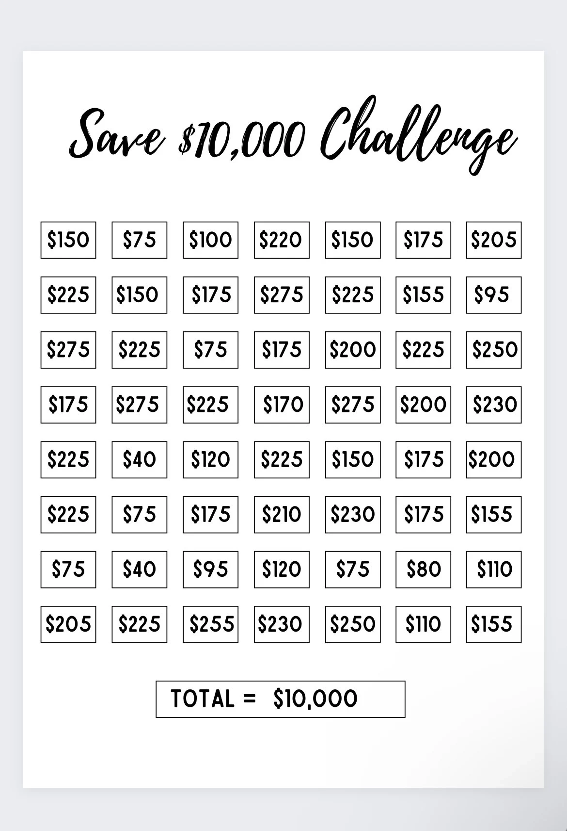 Save 10000 savings Log save 10000 In 52 Weeks Money Challenge 52 Week Saving Challenge saving Challenge savings Chart savings Challenge Etsy