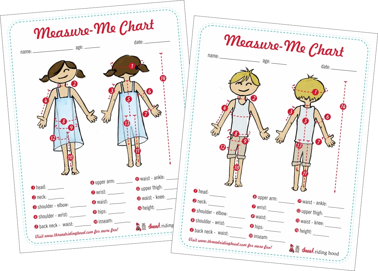 free printable body measurement chart for sewing