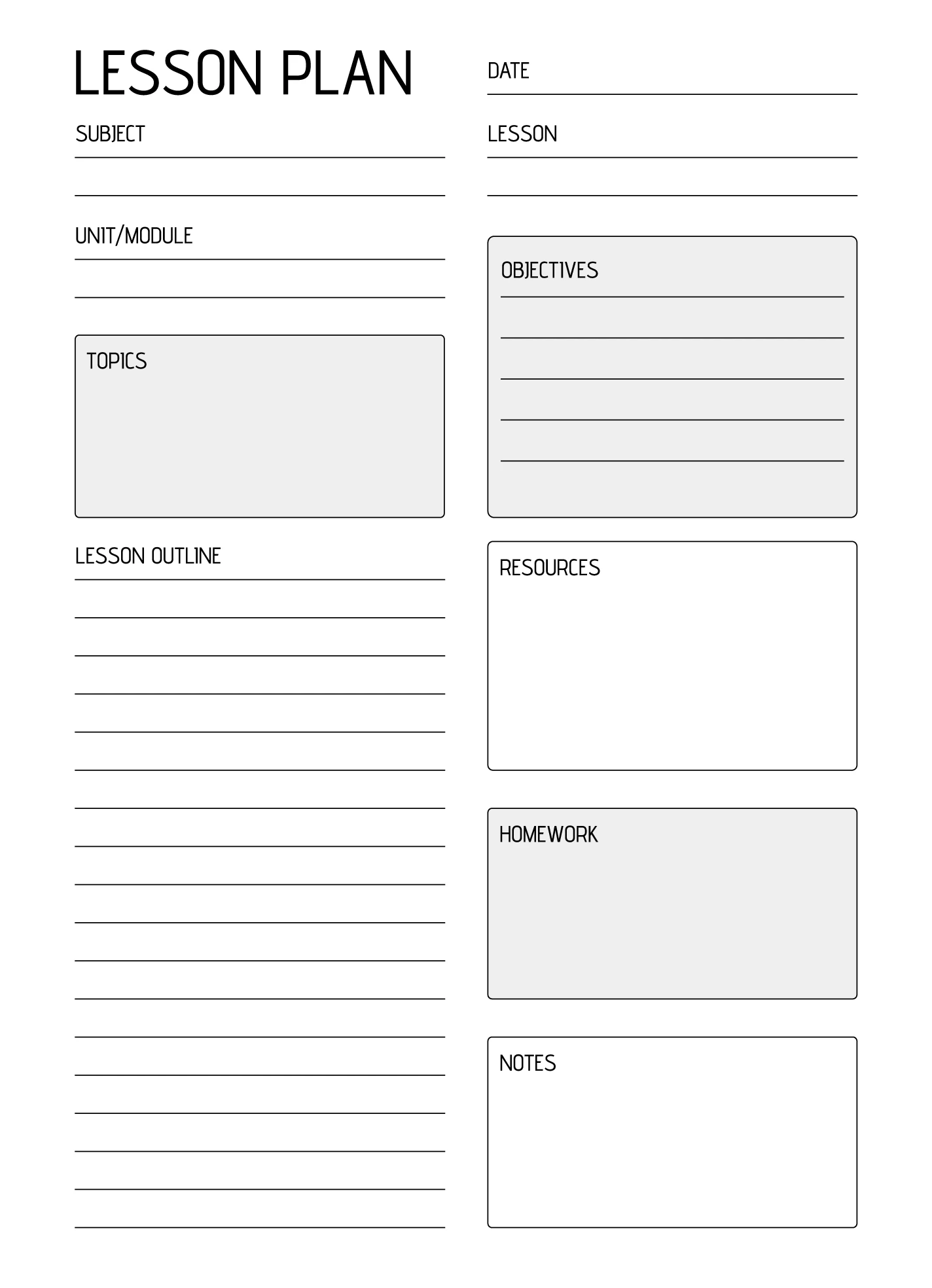 daily lesson plan template