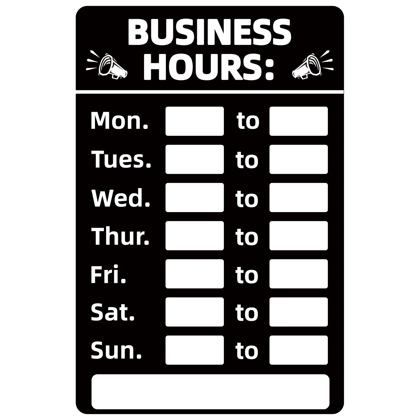 Smrinog Business Hours Sign Hours Of Operation Signs For Window Door Black Walmart