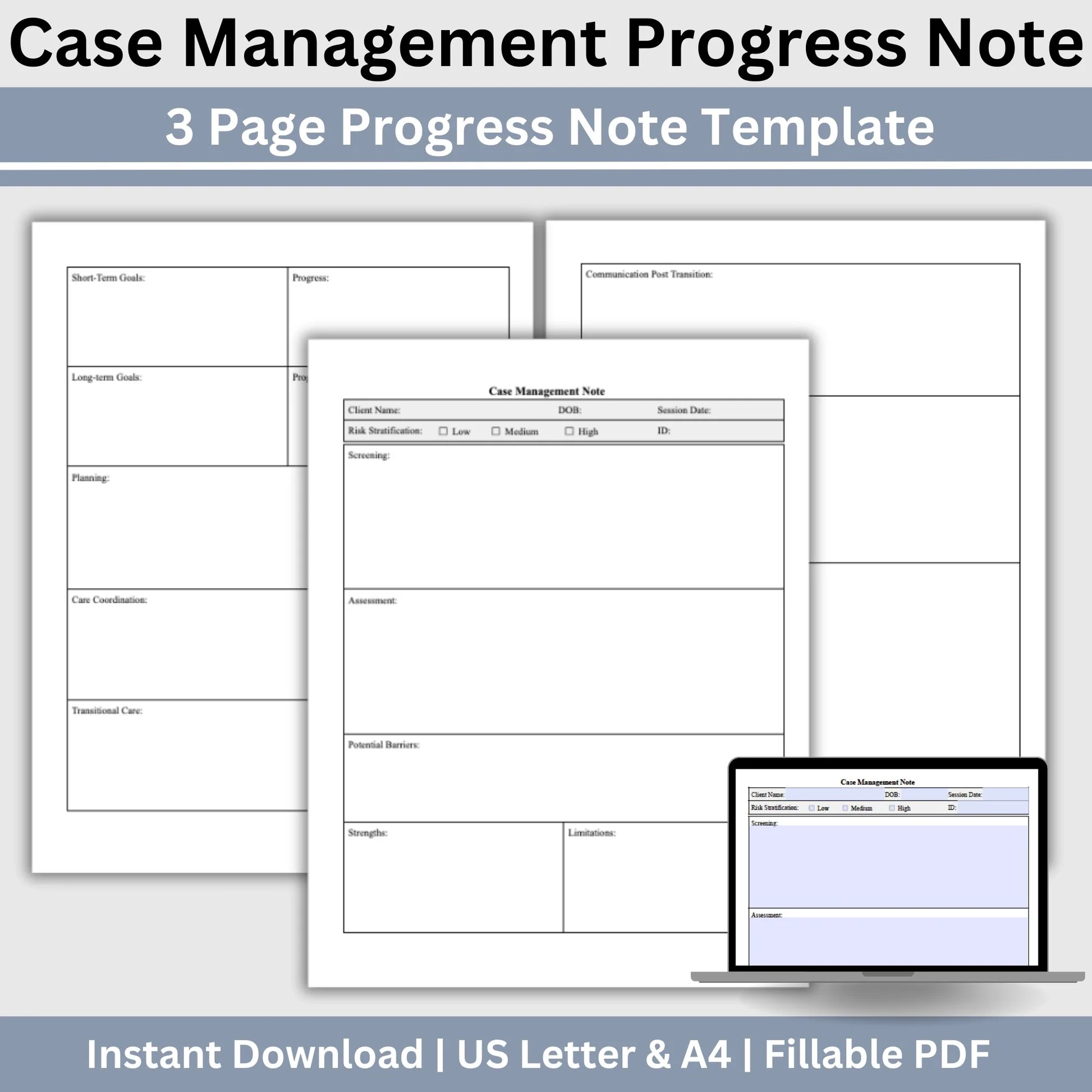 Social Worker Case Management Progress Note Template CCDigitalStudios