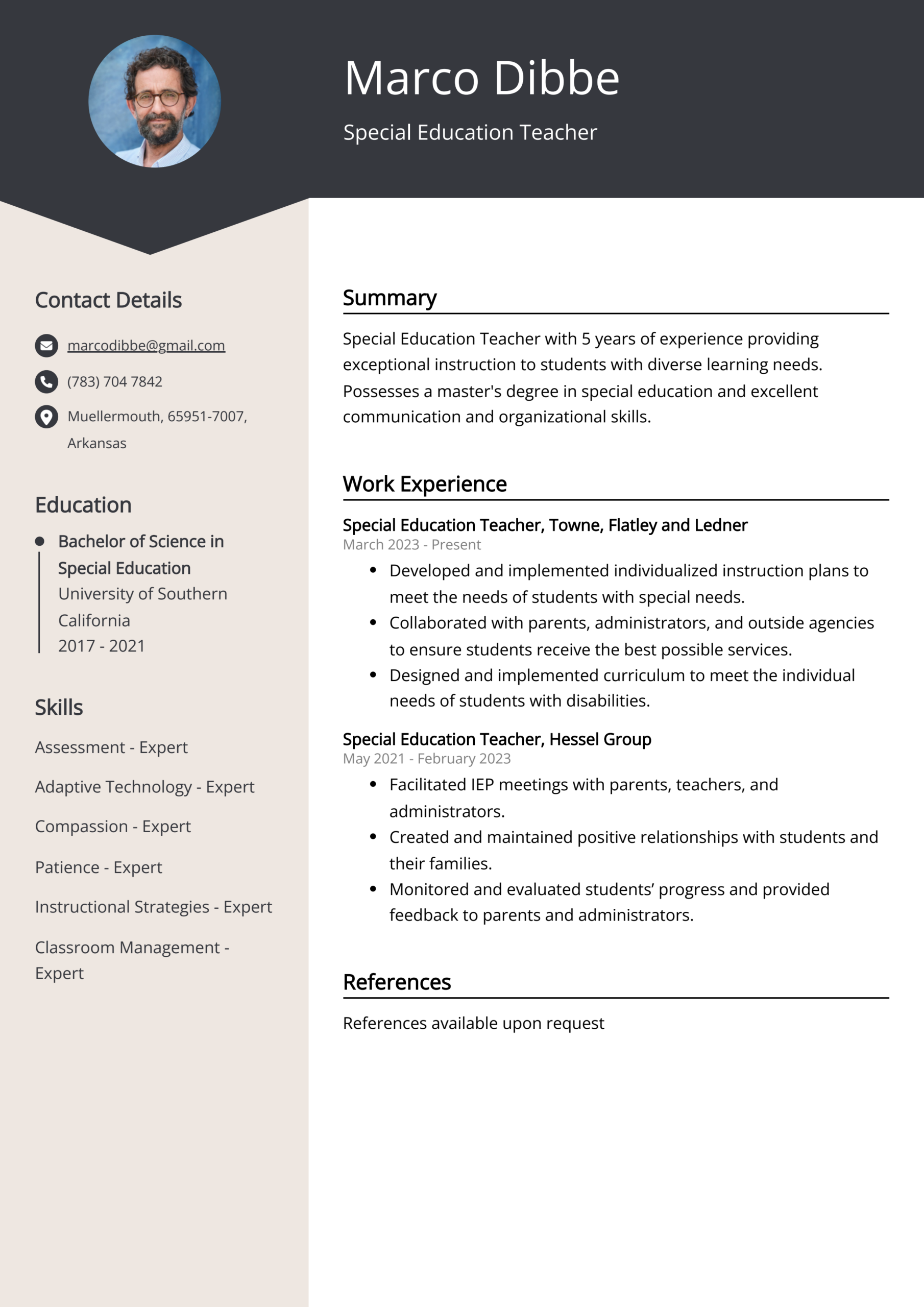 Special Education Teacher Resume Example Free Guide 