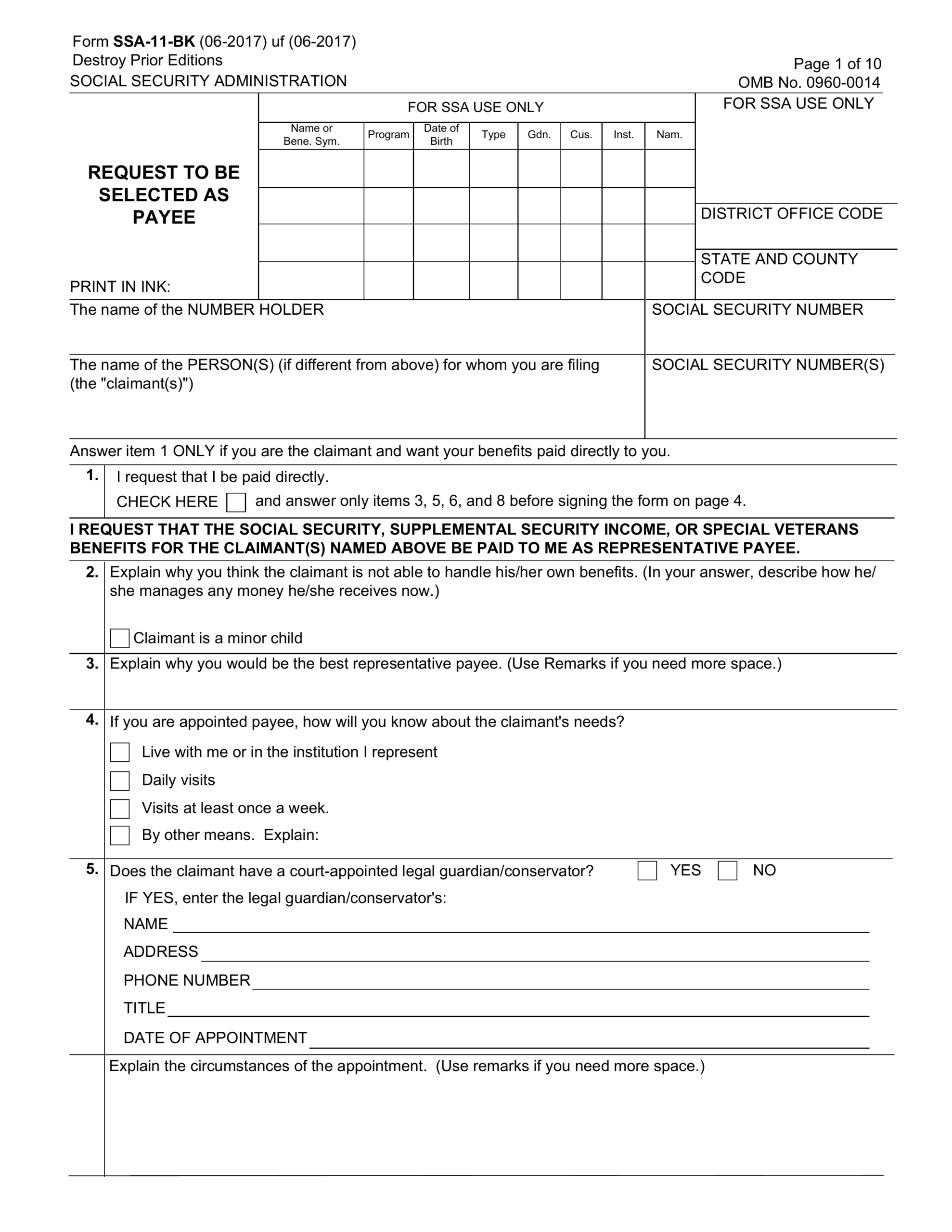 SSA 11 Form 2025 2026 Fill And Download With PDF Guru