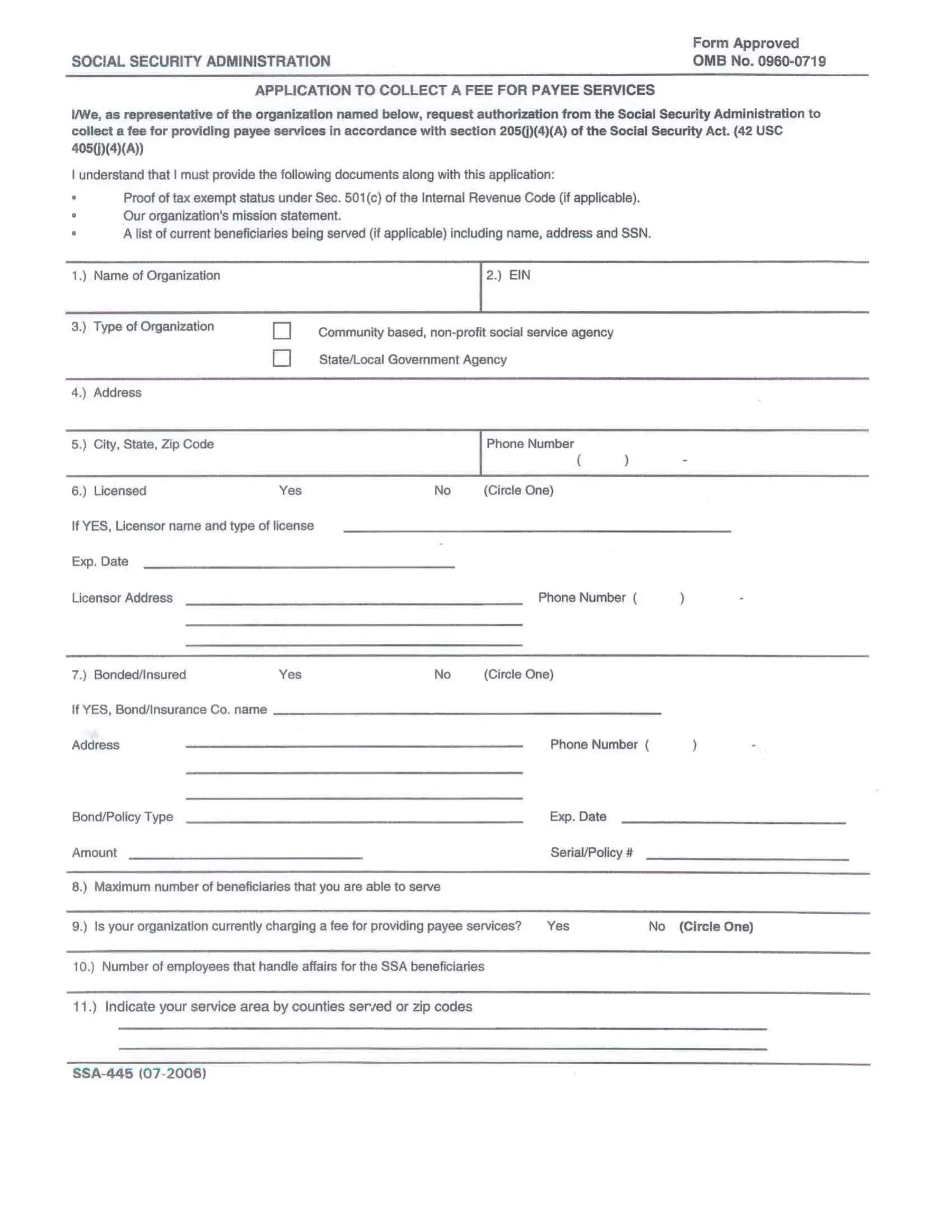 ssa printable forms