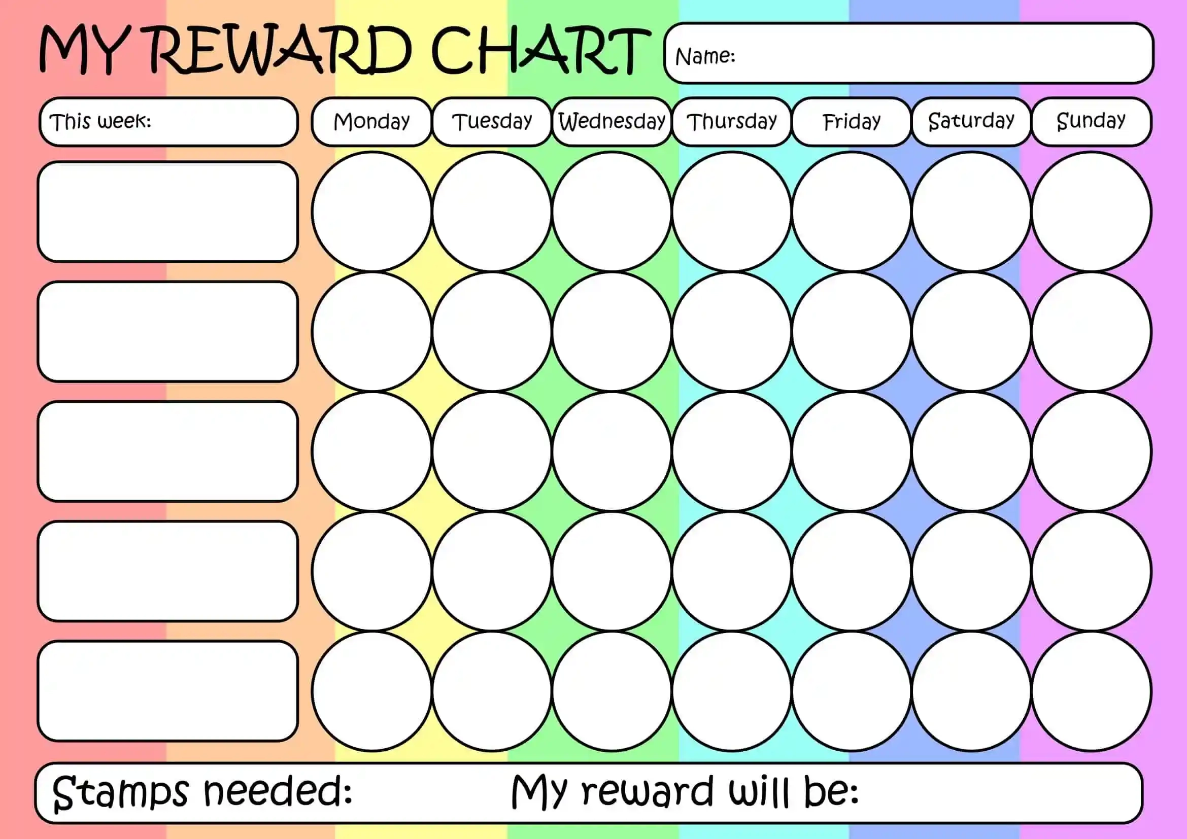 sticker charts printable free