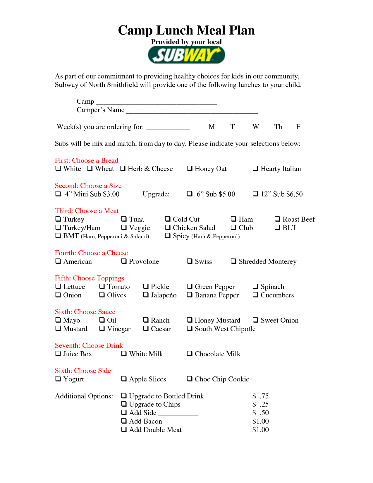 printable subway order form
