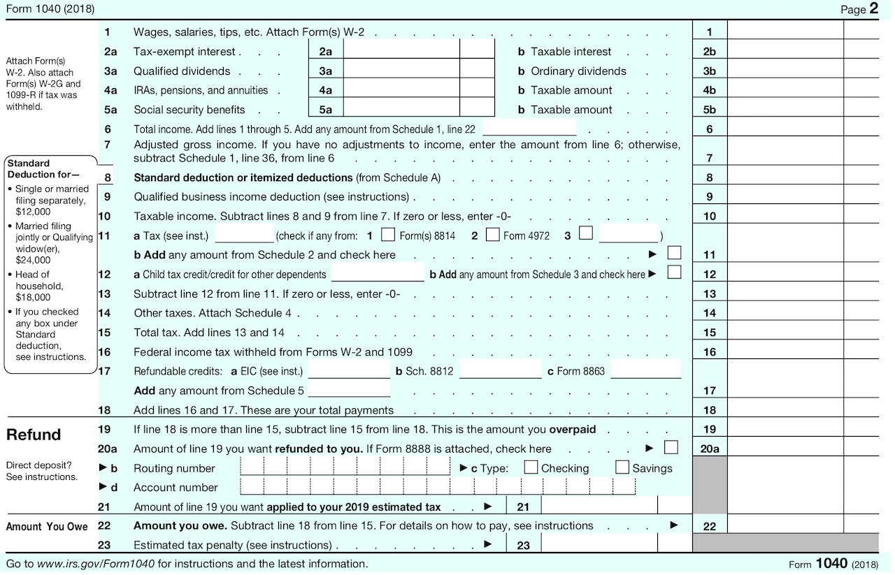 Tax Forms 1040 Printable Study Planner