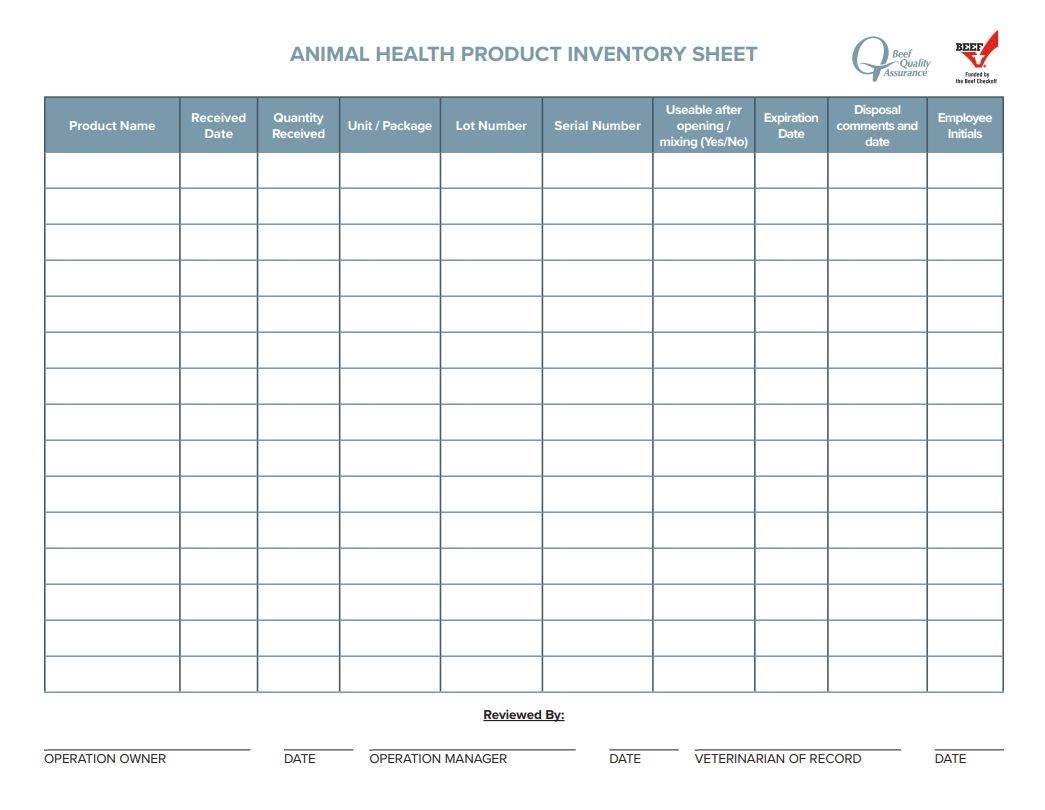 free printable cattle record keeping forms