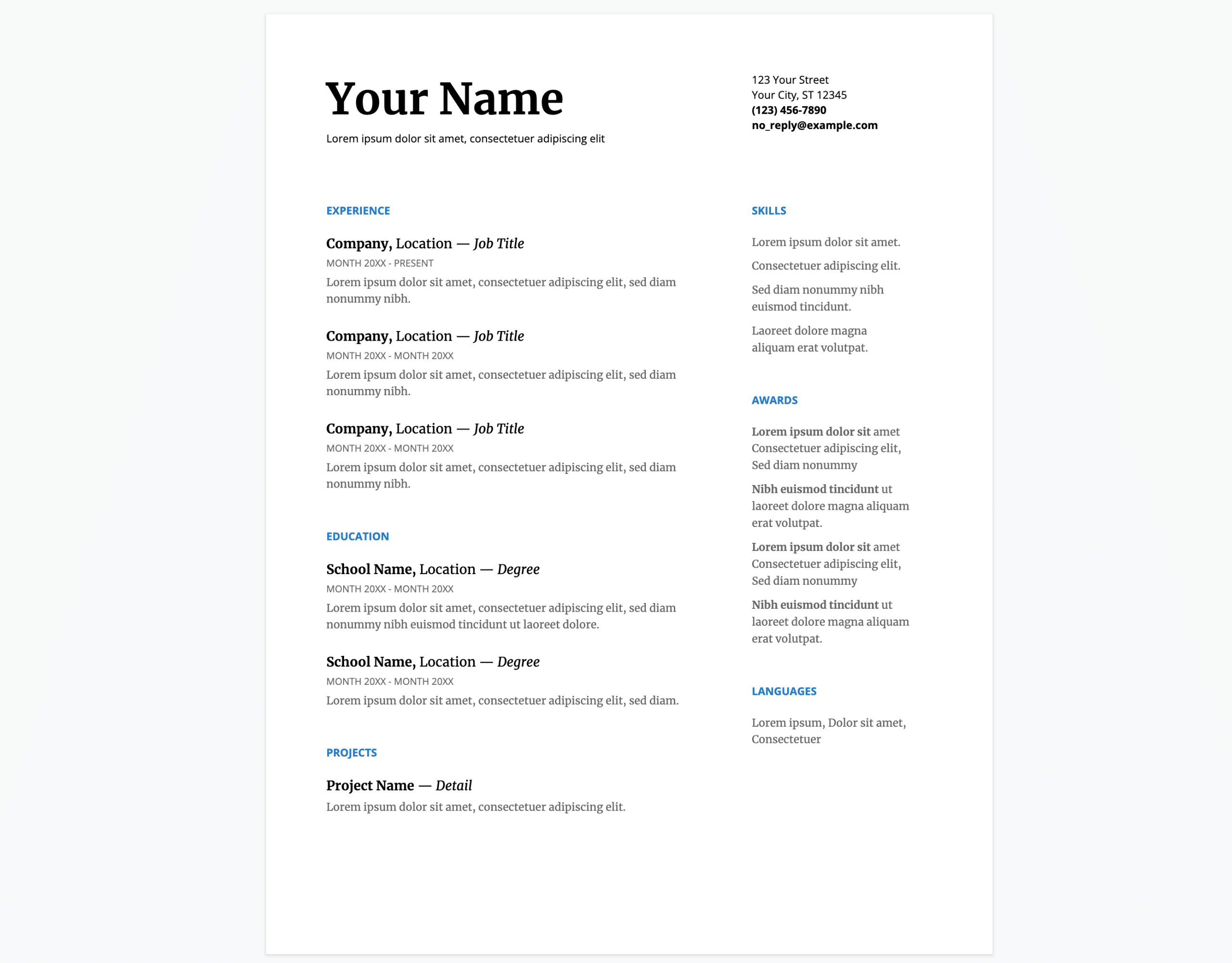create a resume google docs