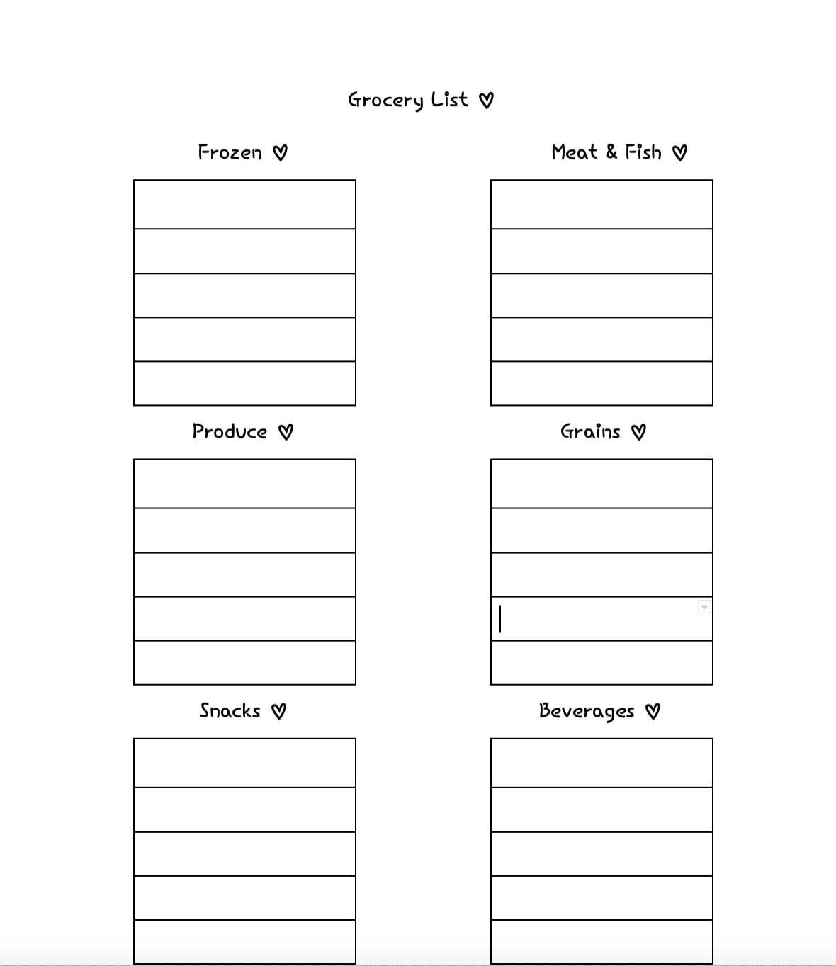 THE BEST Grocery List Templates For Google Docs Templates And Tutorials