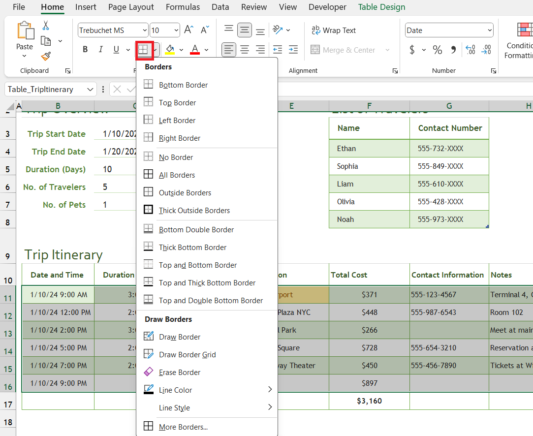 The Ultimate Trip Itinerary Template Excel Travel Planner MyExcelOnline