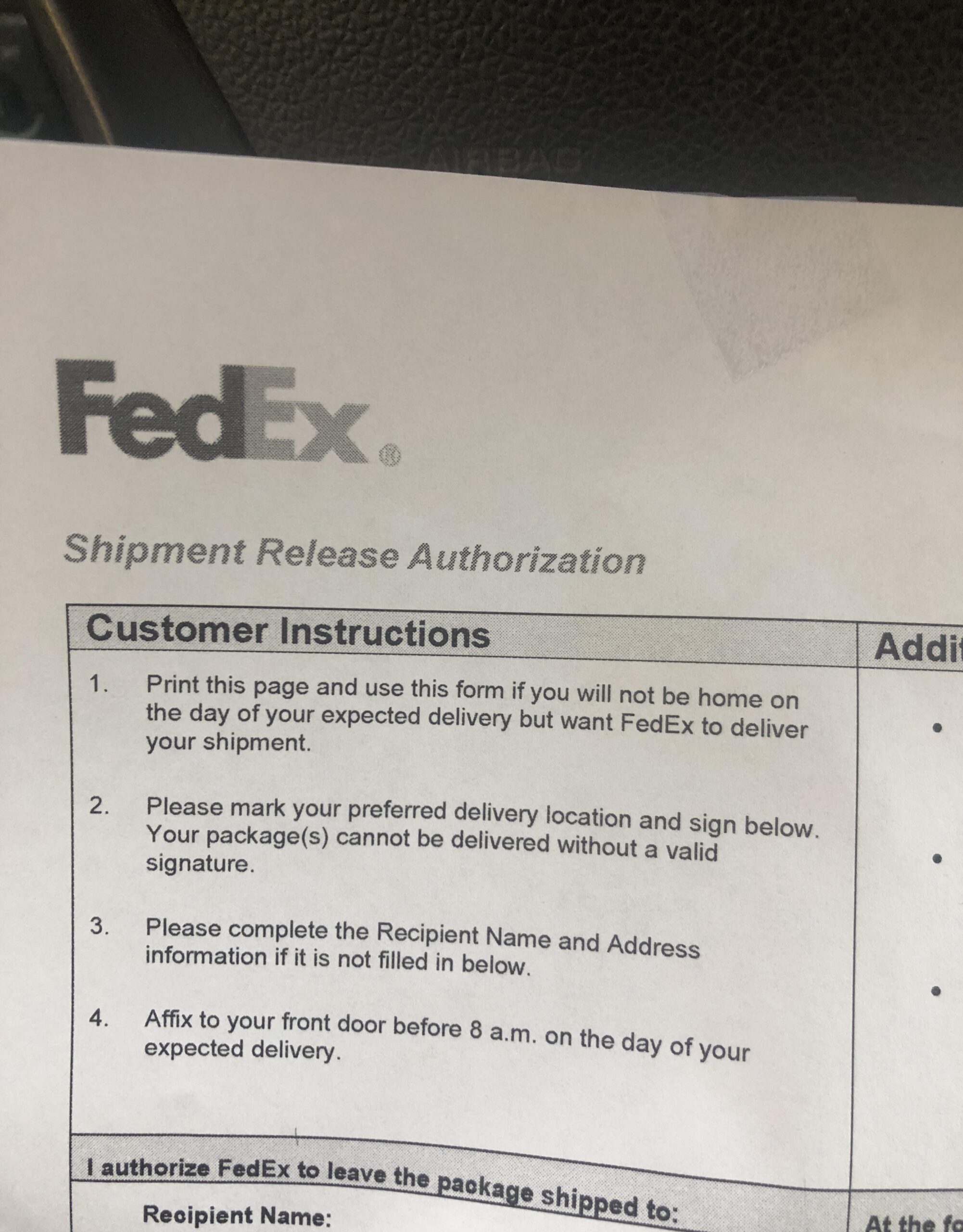 This Is What You Need For Signature If You re Not Home R FedEx