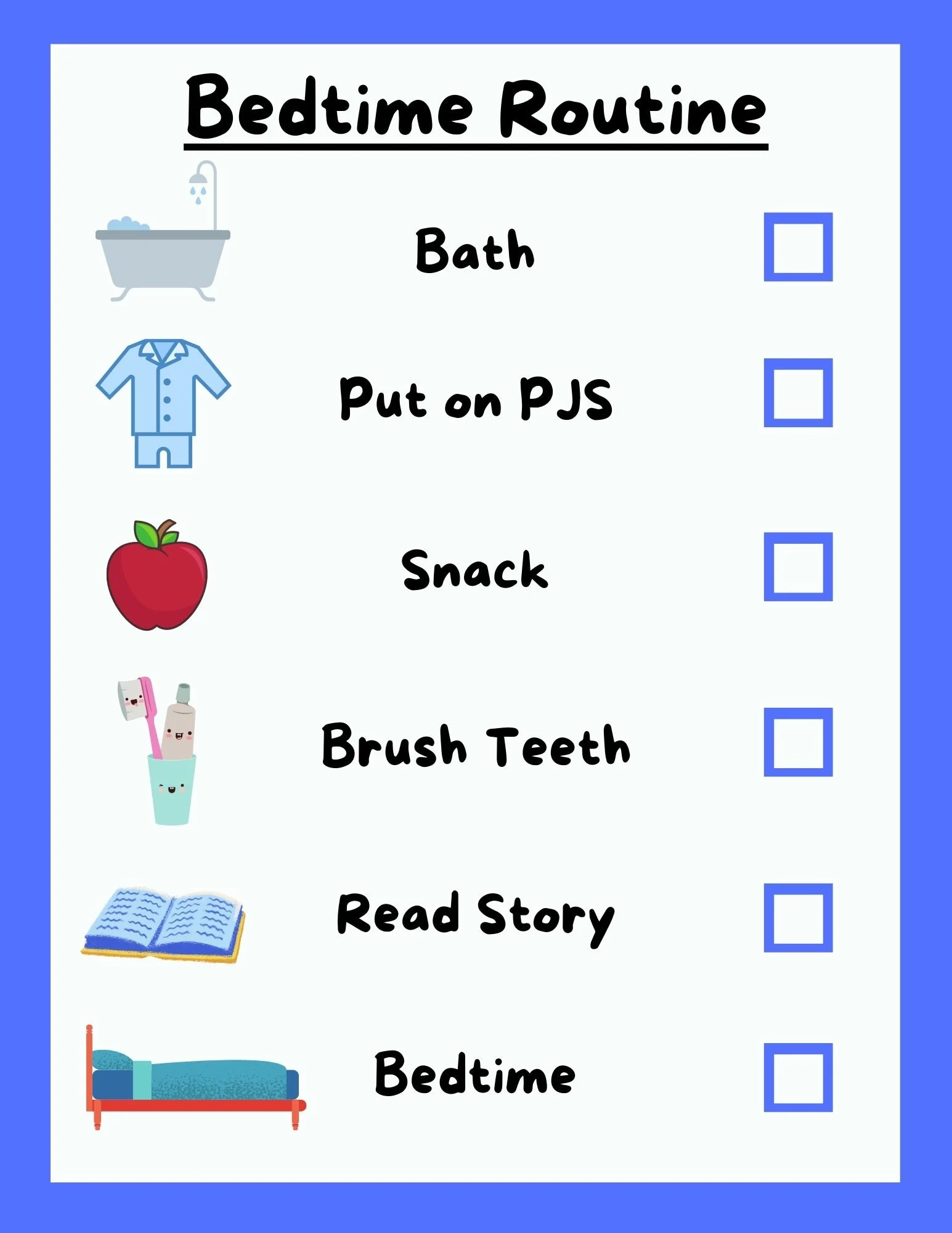 Toddler Bedtime Routine Chart Instant Download Printable Kids Sleep Montessori Children s Schedule Etsy