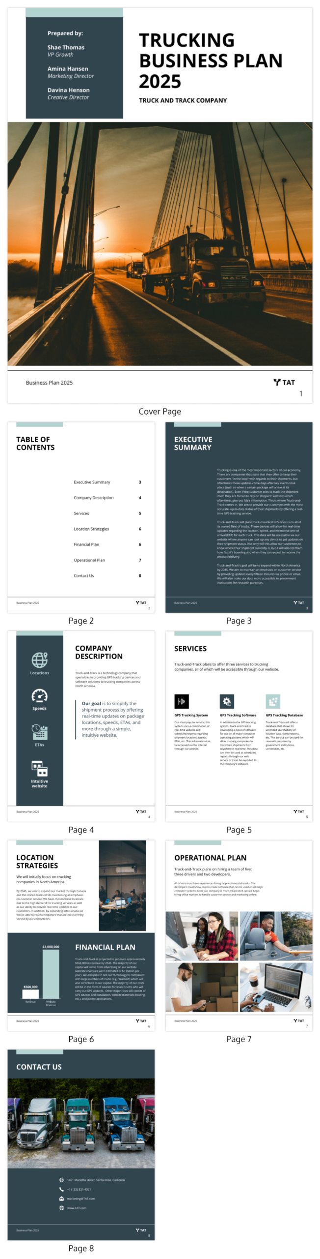 Trucking Business Plan Template Venngage