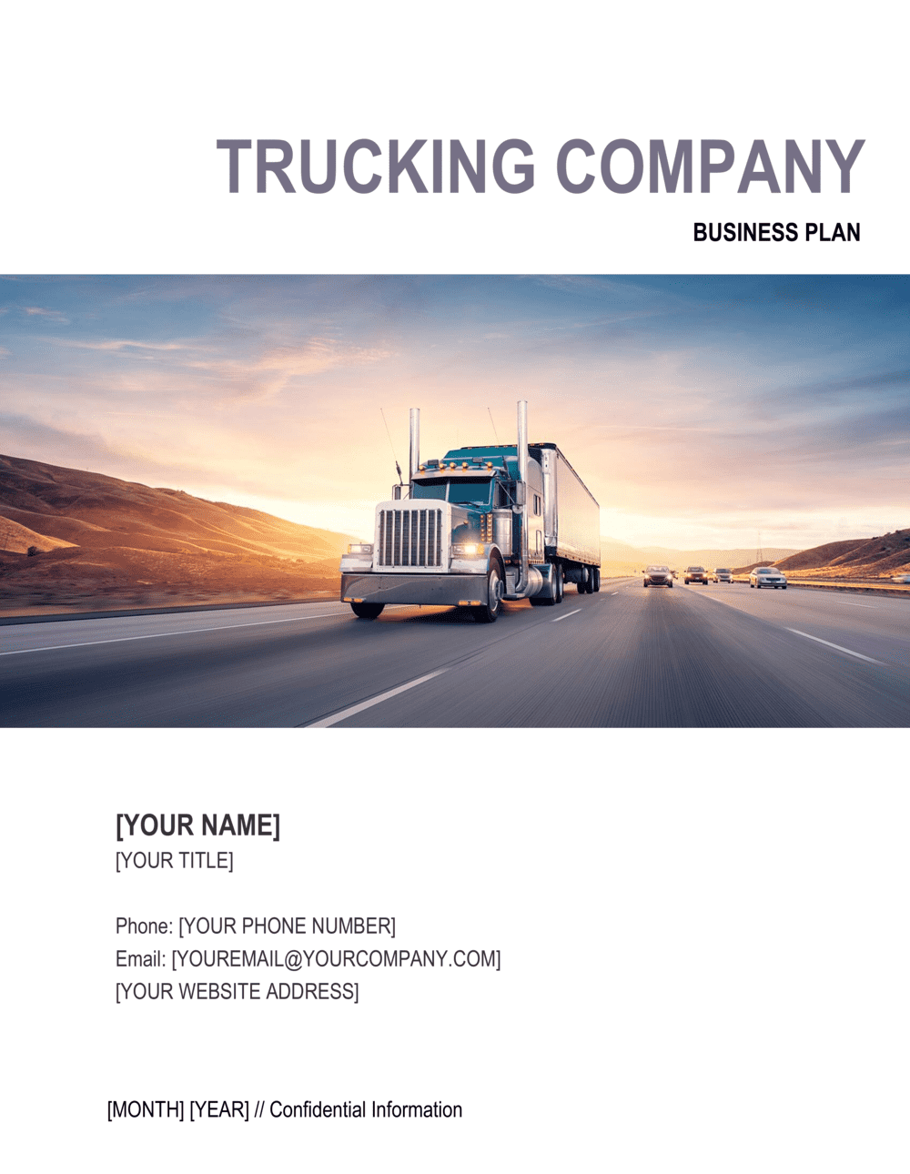 Trucking Company Business Plan Template Free Word PDF