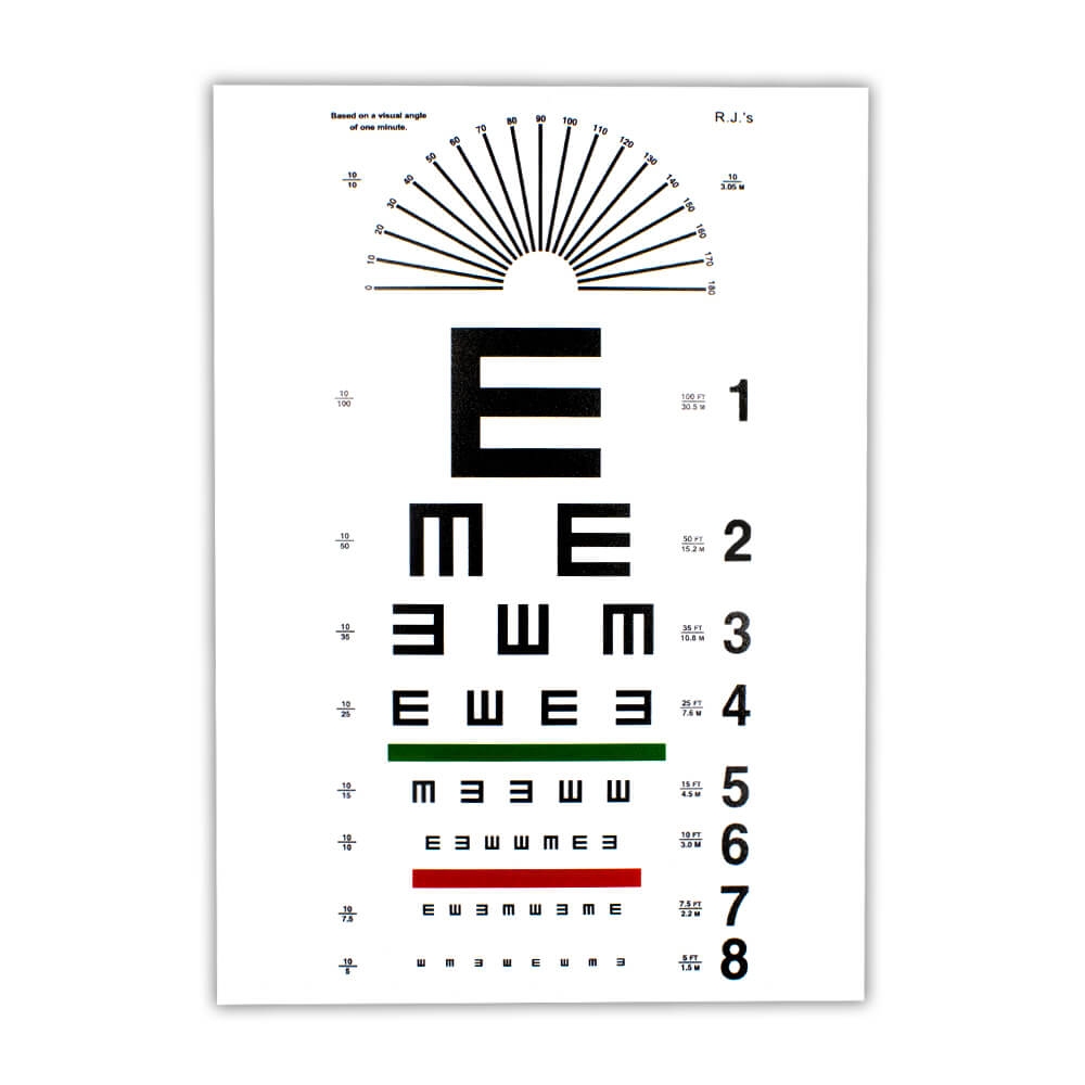 Tumbling E Eye Chart 10 Distance Amcon Labs